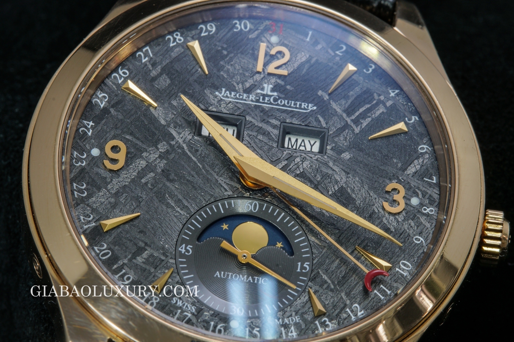 jaeger le-coultre master calendar ruthenium meteorite dial