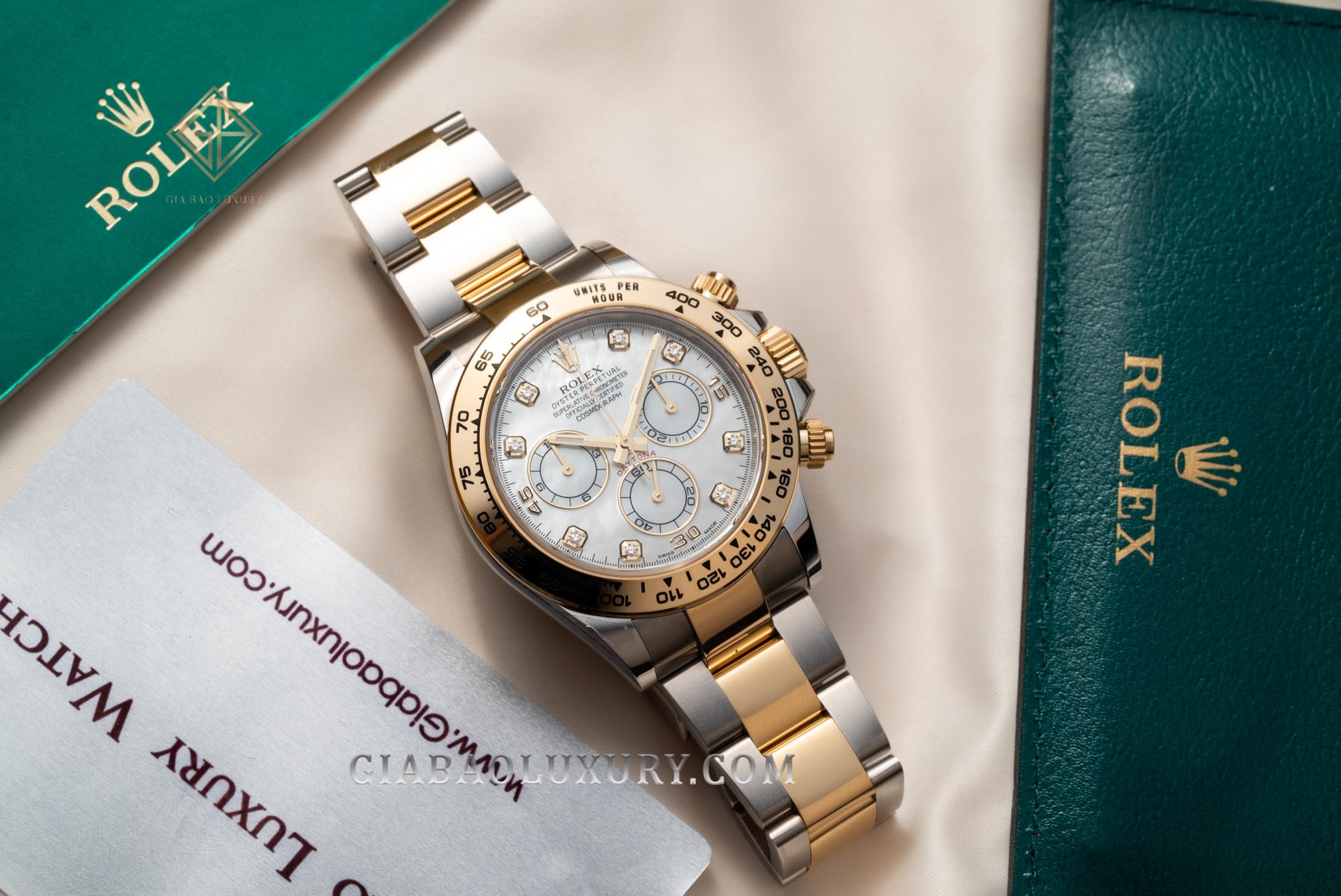 Review đồng hồ Rolex Daytona 116503 Mặt số khảm trai