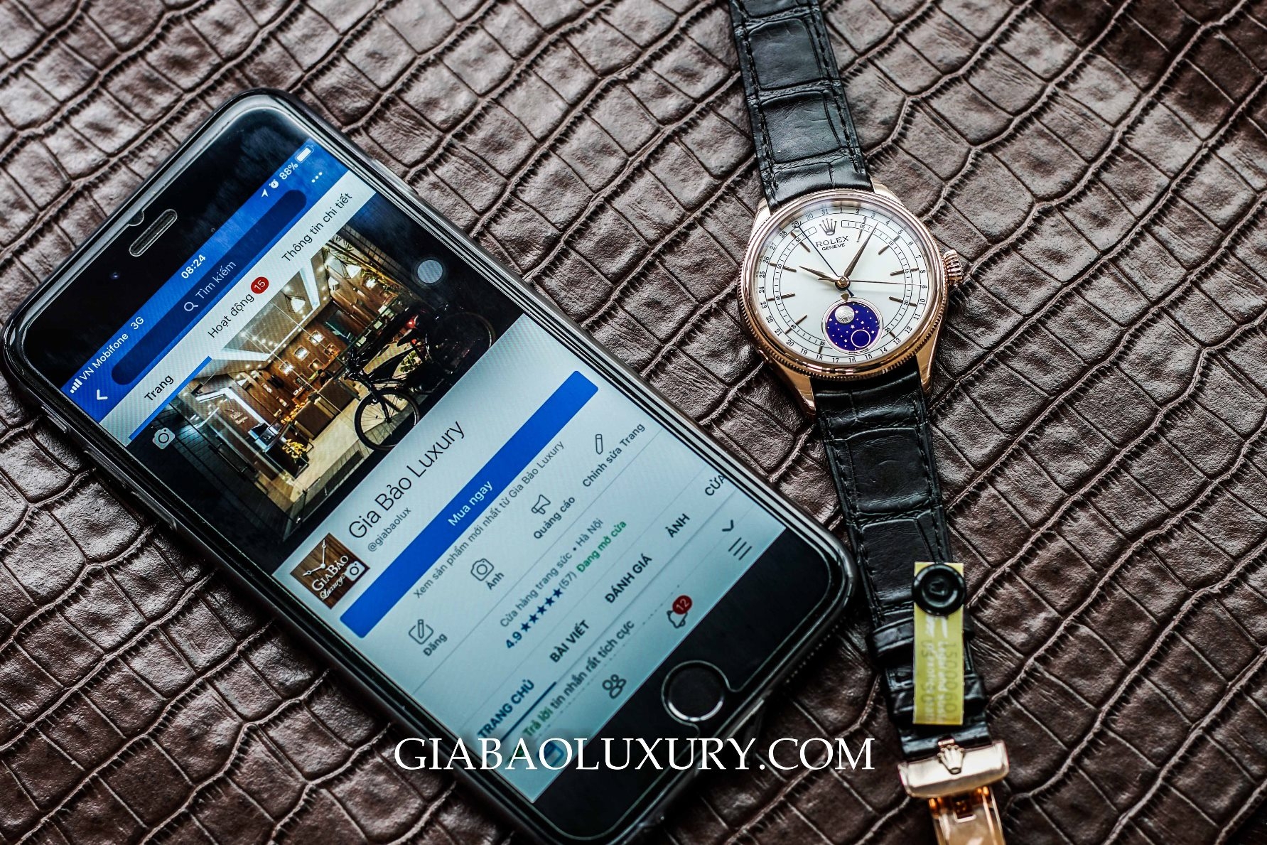 Đồng Hồ Rolex Cellini Moonphase 50535 Chính Hãng