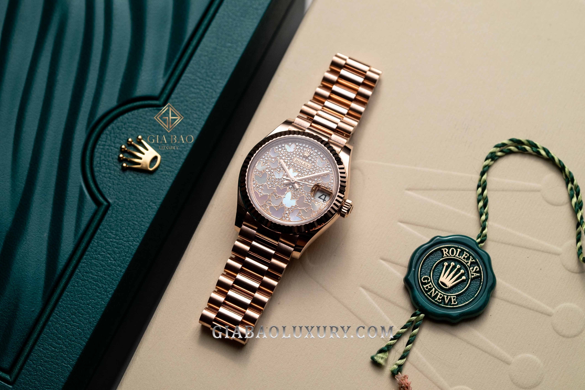 Đồng Hồ Rolex Datejust 31 278275 Mặt Số Vỏ Trai Họa Tiết Butterfly