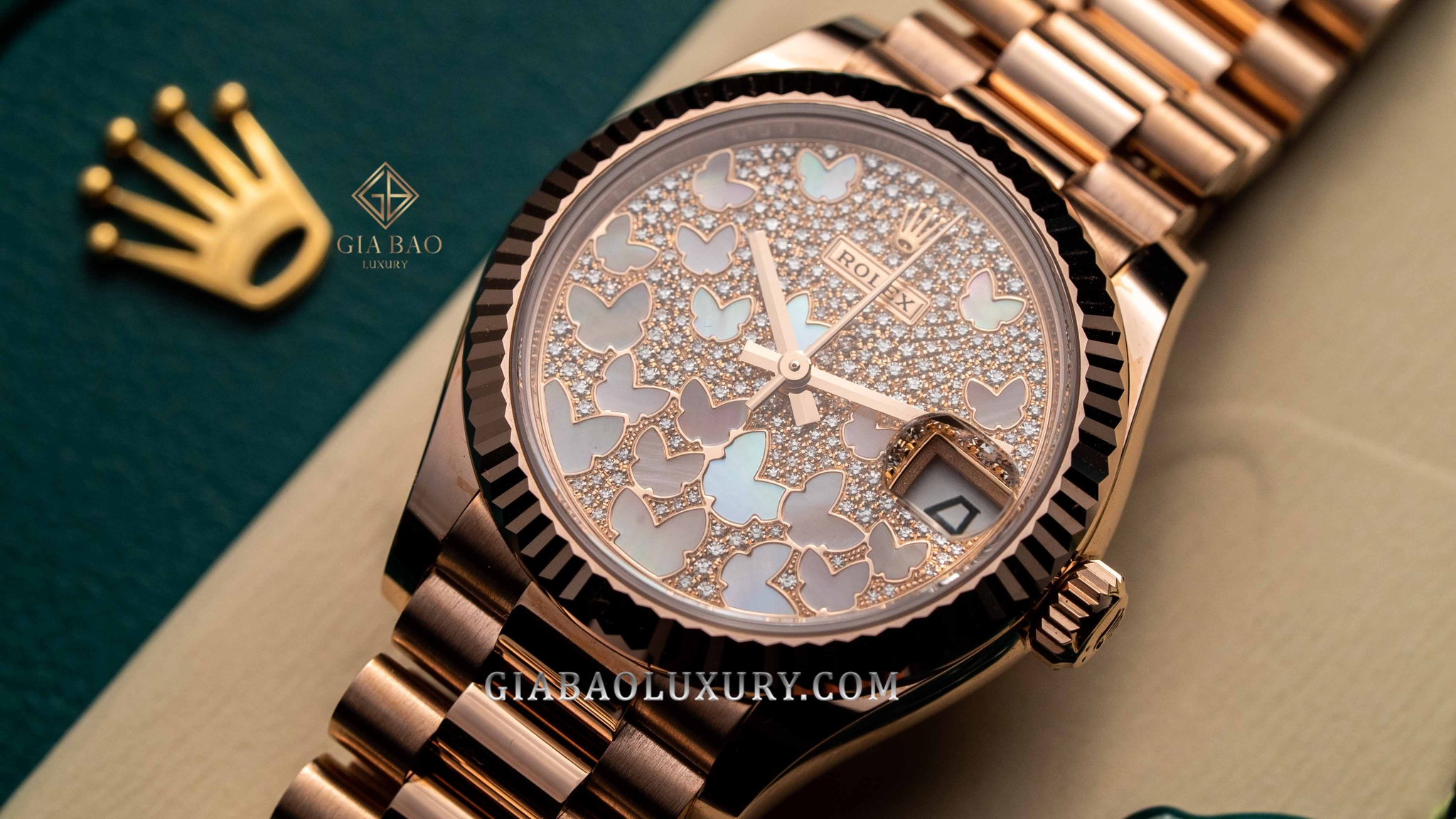 Đồng Hồ Rolex Datejust 31 278275 Mặt Số Vỏ Trai Họa Tiết Butterfly