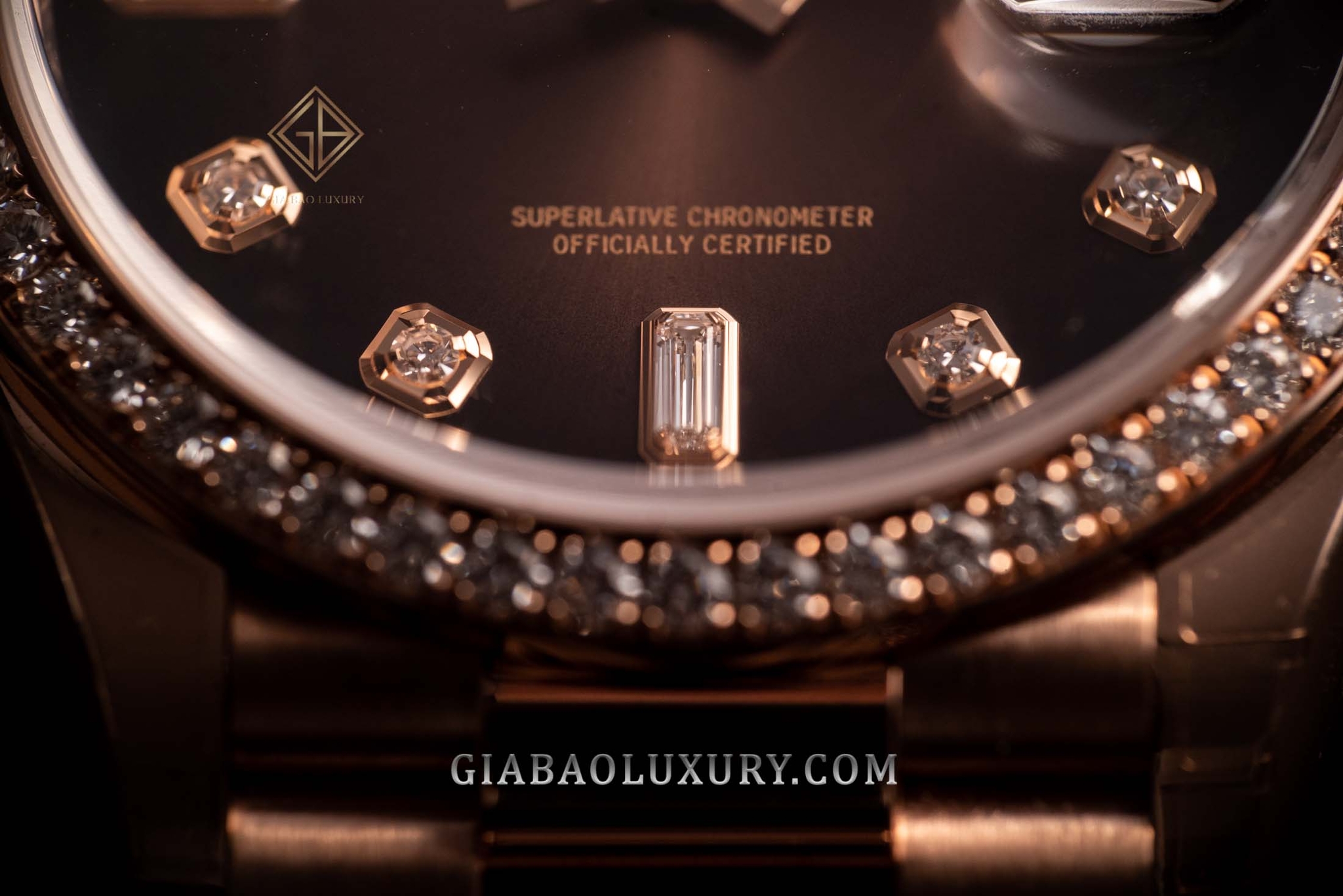 Đồng Hồ Rolex Day-Date 36 128345RBR Mặt Số Ombré Nâu