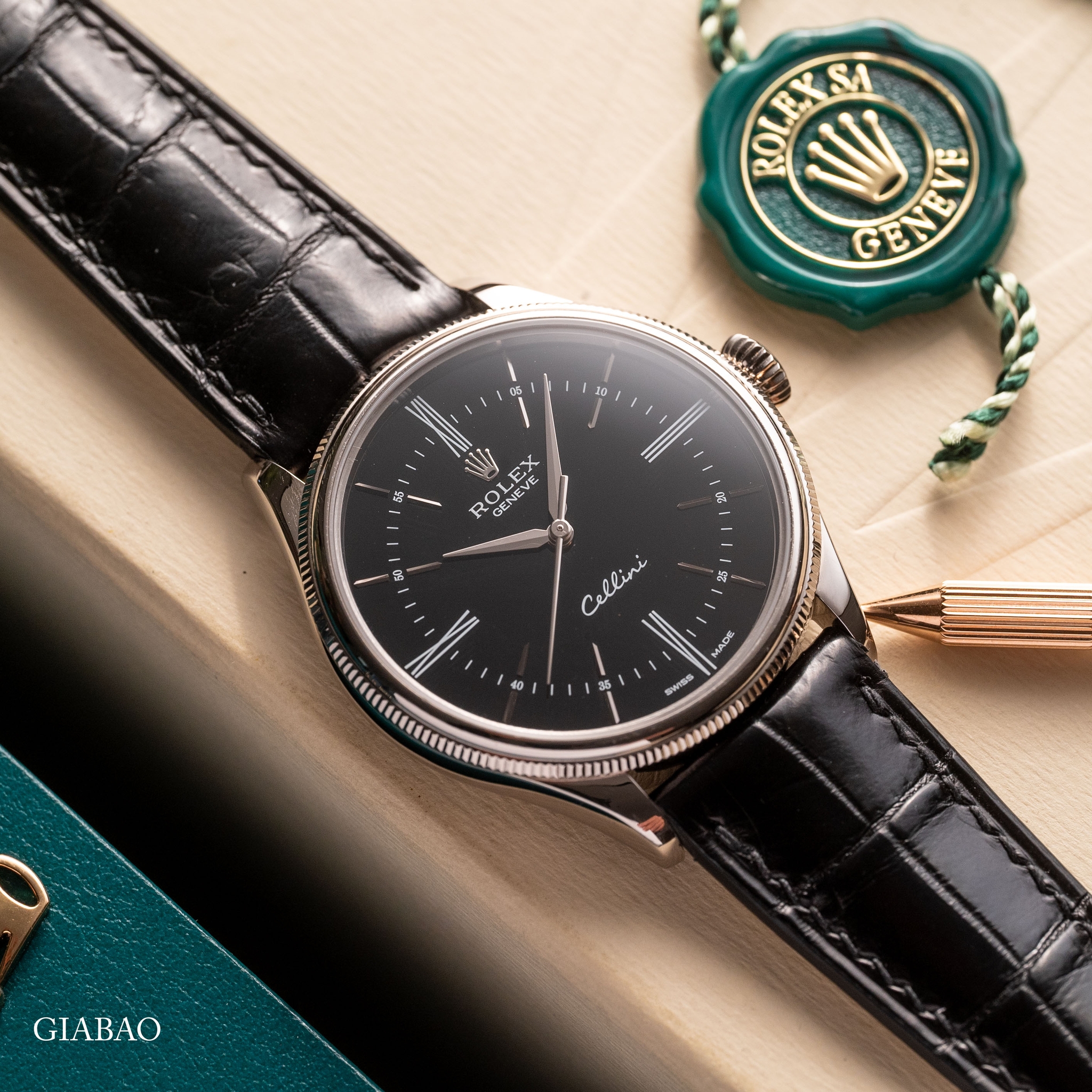 Đồng Hồ Rolex Cellini Time 50509 Mặt Số Đen