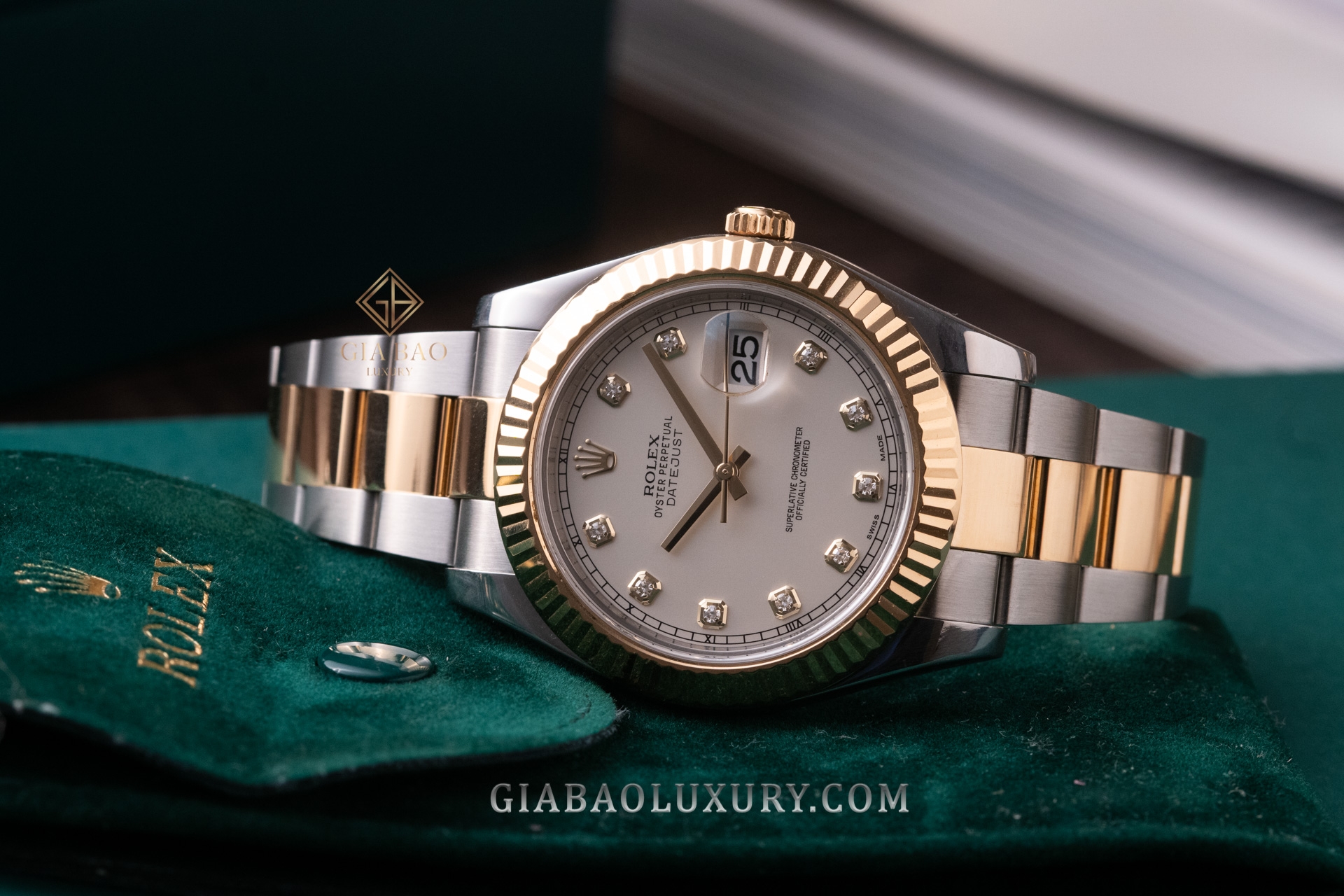 Đồng Hồ Rolex Datejust II 116333 Mặt Số Ivory Cọc Số Kim Cương Dây Đeo Oyster