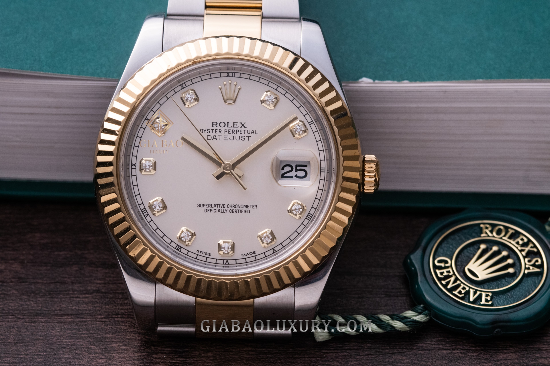 Đồng Hồ Rolex Datejust II 116333 Mặt Số Ivory Cọc Số Kim Cương Dây Đeo Oyster