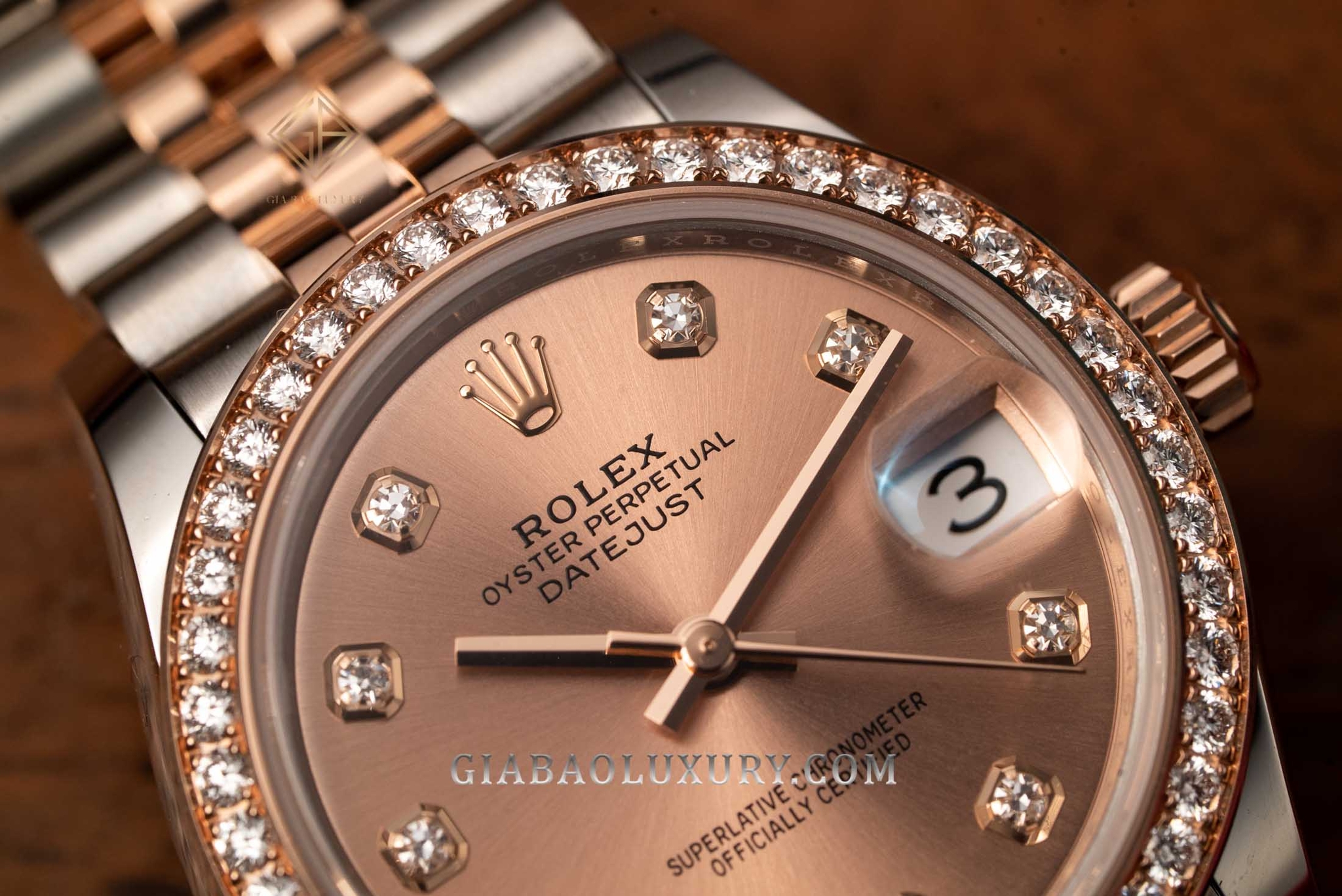 Đồng Hồ Rolex Datejust 31 278381 Mặt Số Hồng Nạm Kim Cương