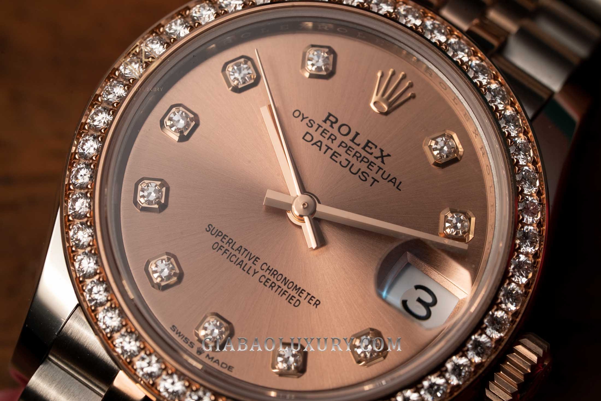 Đồng Hồ Rolex Datejust 31 278381 Mặt Số Hồng Nạm Kim Cương