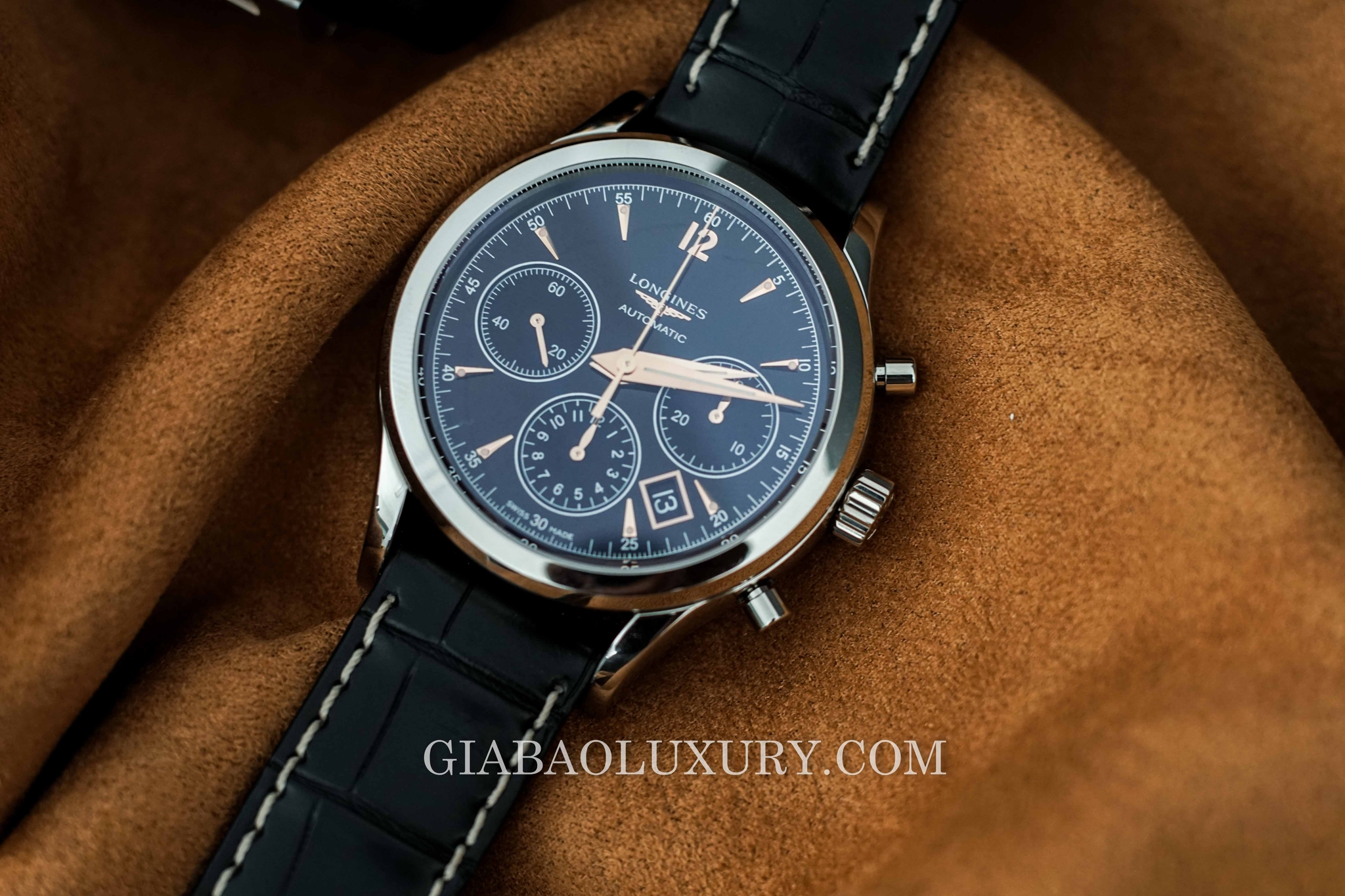 Đồng Hồ Longines Heritage Automatic Chronograph Mặt Đen 