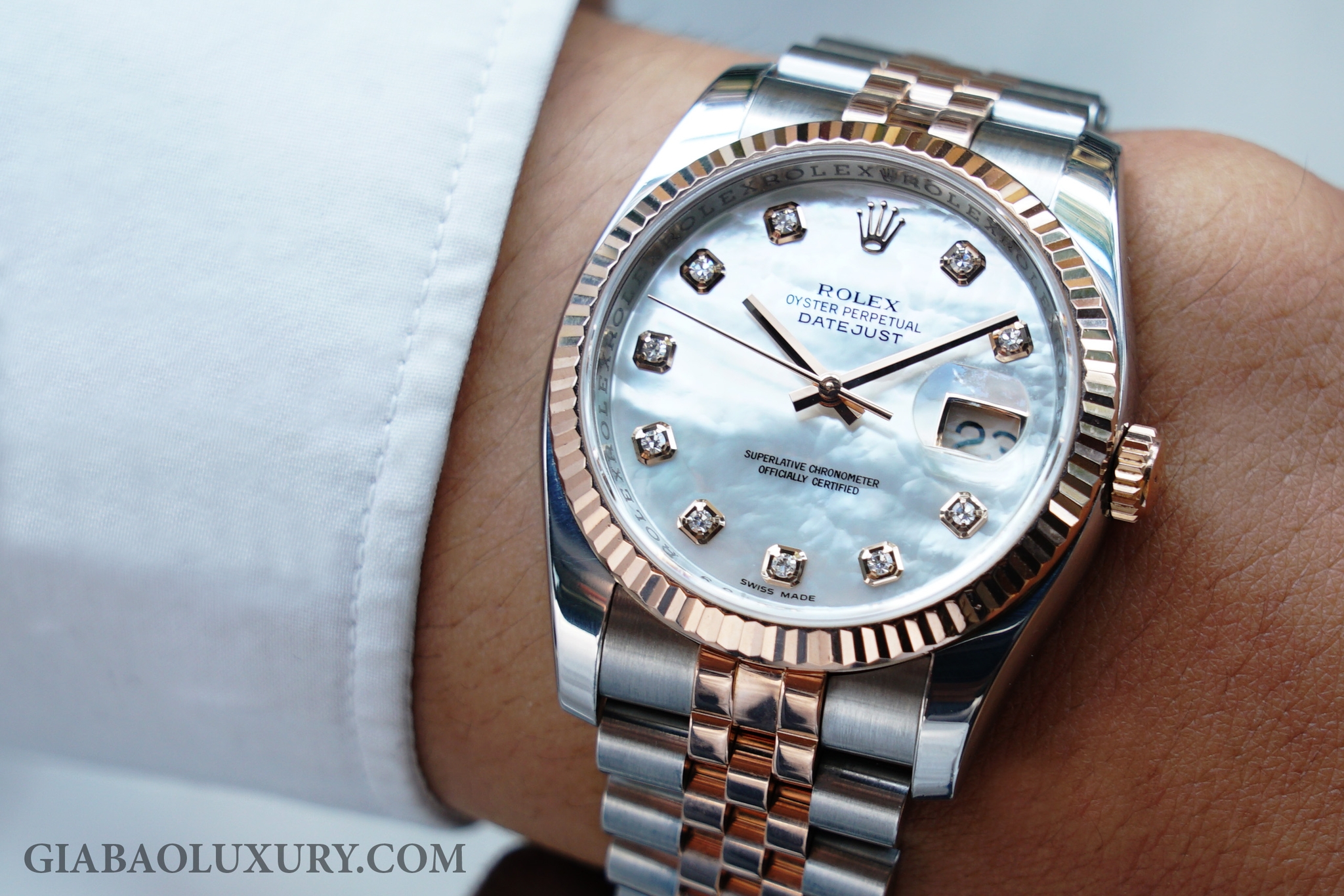 Đồng Hồ Rolex Datejust 116231 Mặt Ốc Trắng