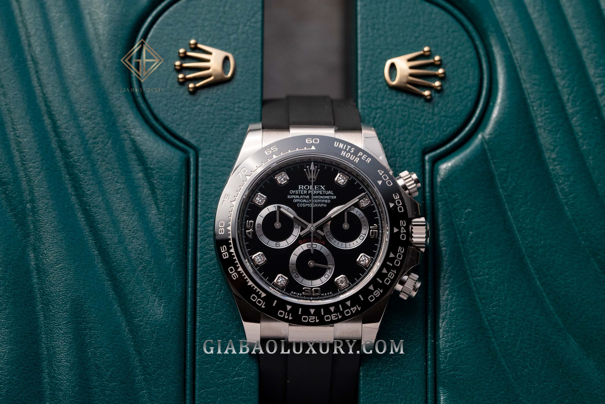 Đồng Hồ Rolex Cosmograph Daytona 116519LN Mặt Số Đen Nạm Kim Cương