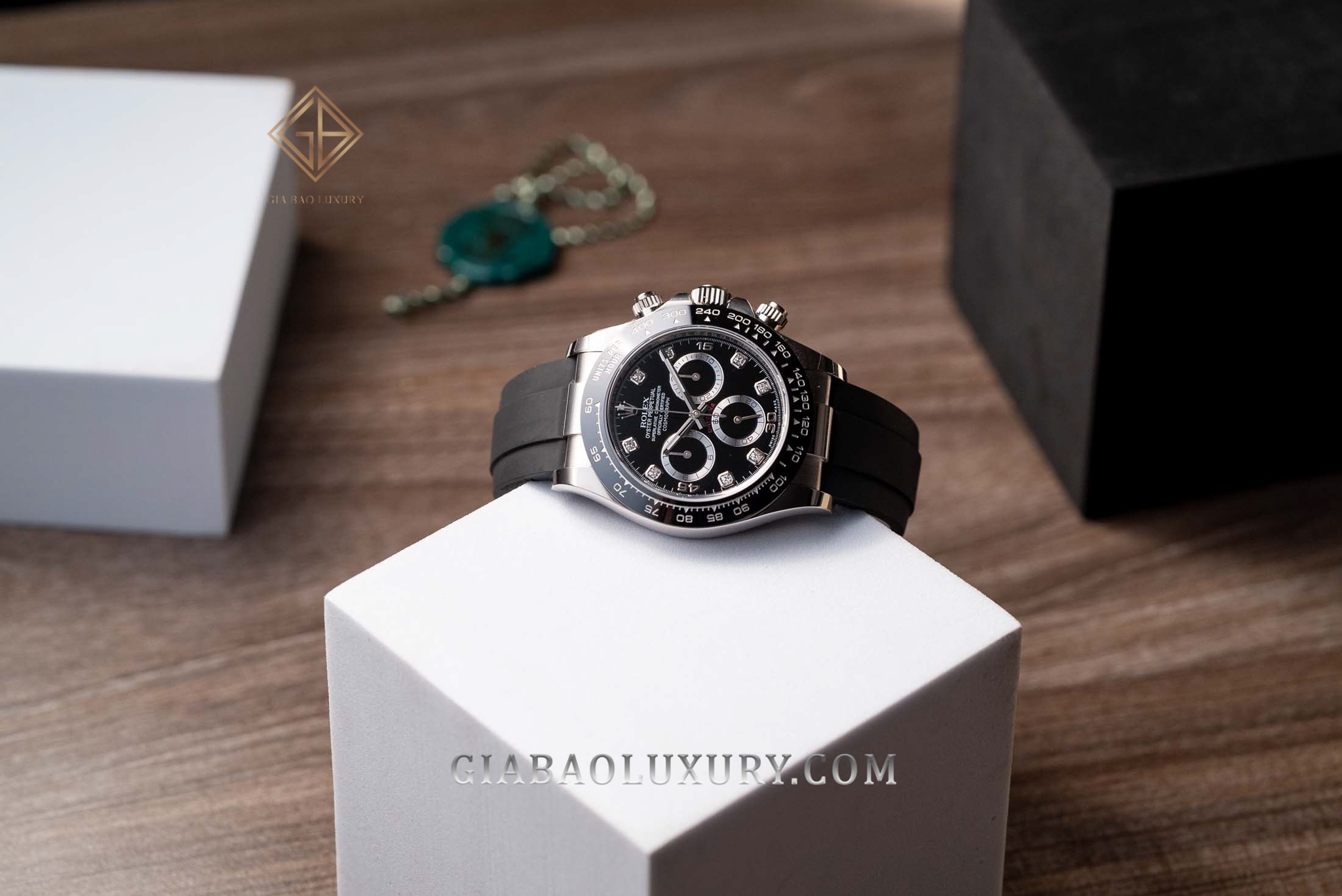 Đồng Hồ Rolex Cosmograph Daytona 116519LN Mặt Số Đen Nạm Kim Cương