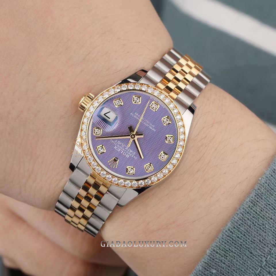 Đồng Hồ Rolex Lady-Datejust 28 279383RBR Mặt Số Chải Tia Tím