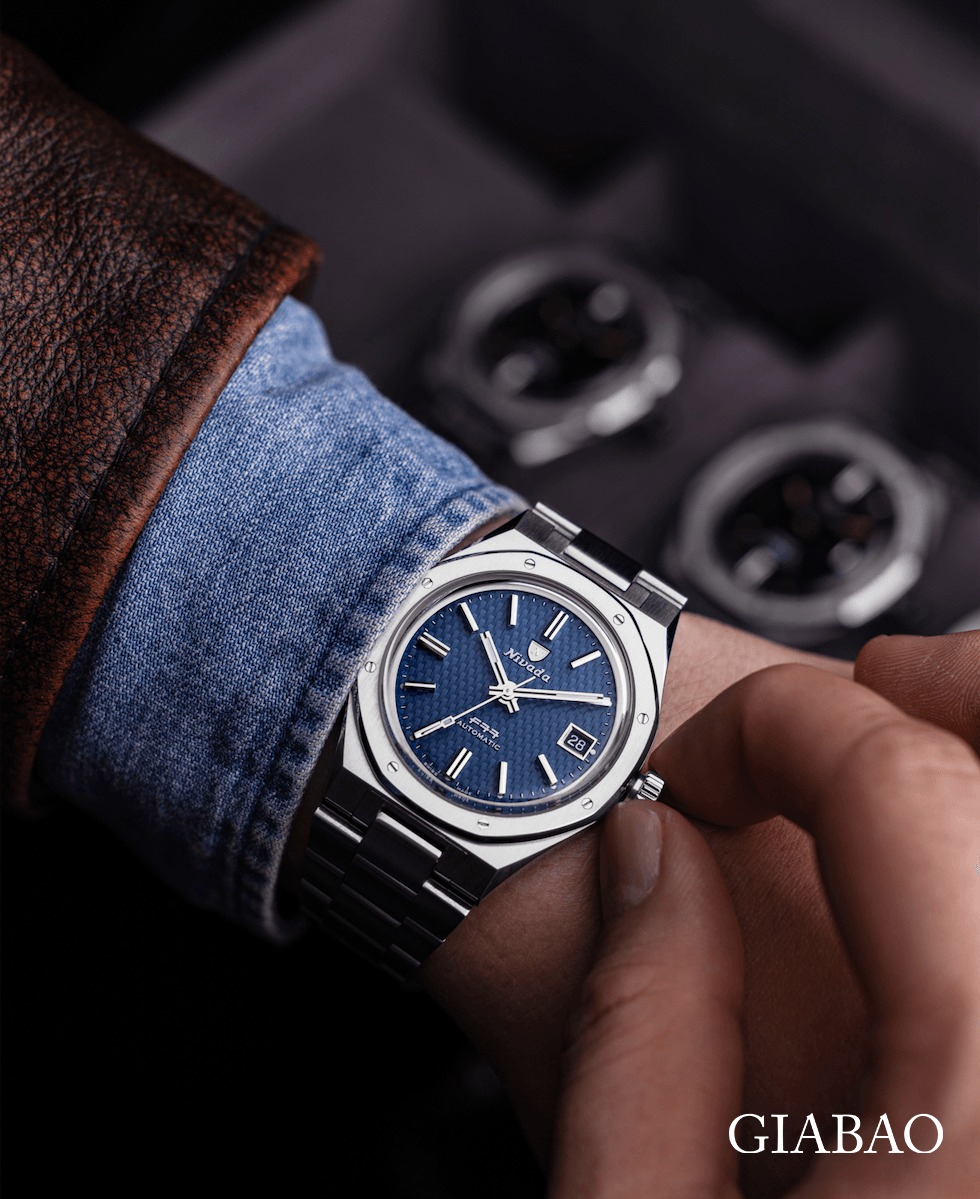 Đồng Hồ Nivada Grenchen F77 Blue With Date