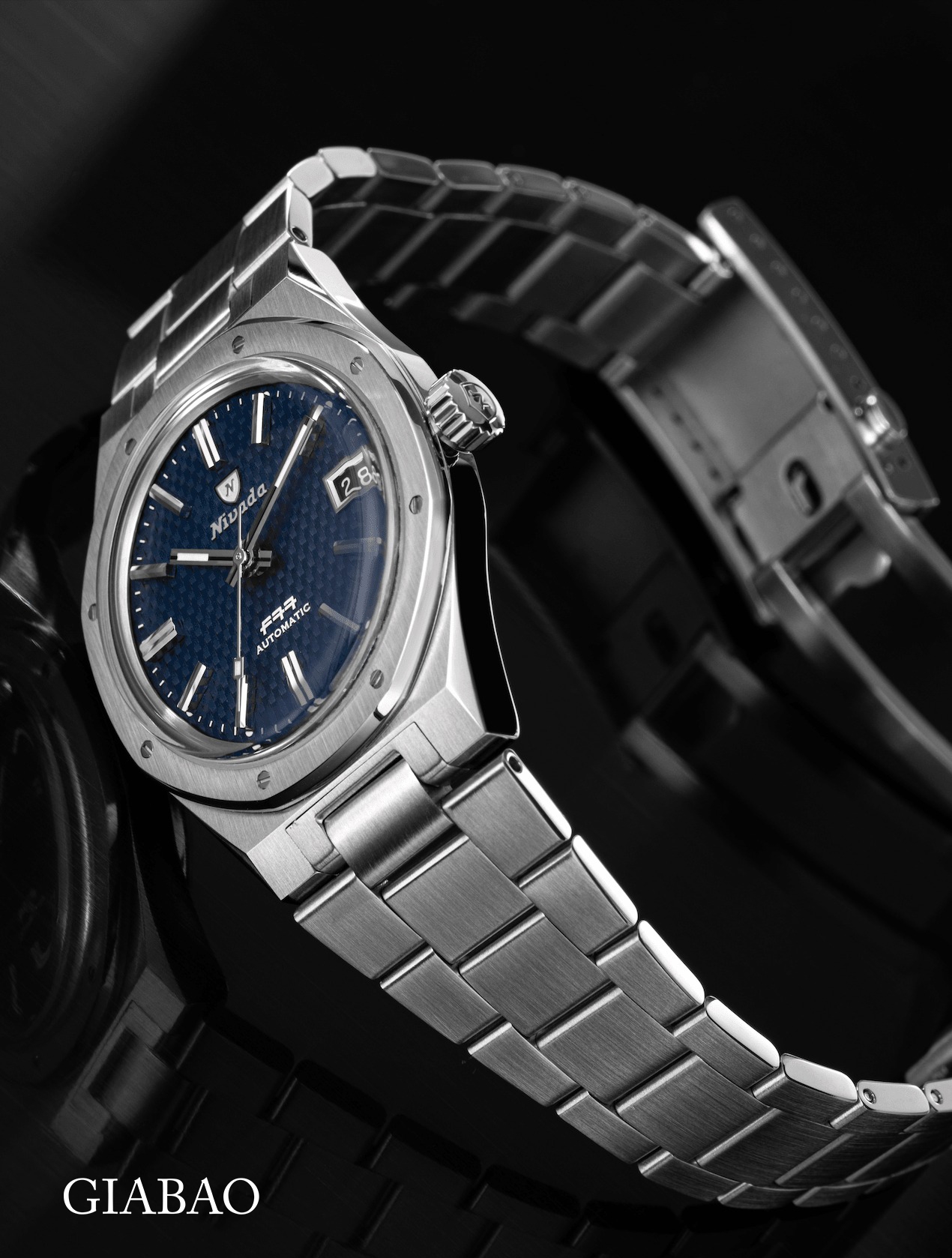 Đồng Hồ Nivada Grenchen F77 Blue With Date