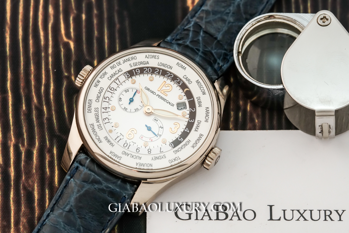 Đồng Hồ Girard Perregaux World Time Power Reserve Vàng Trắng