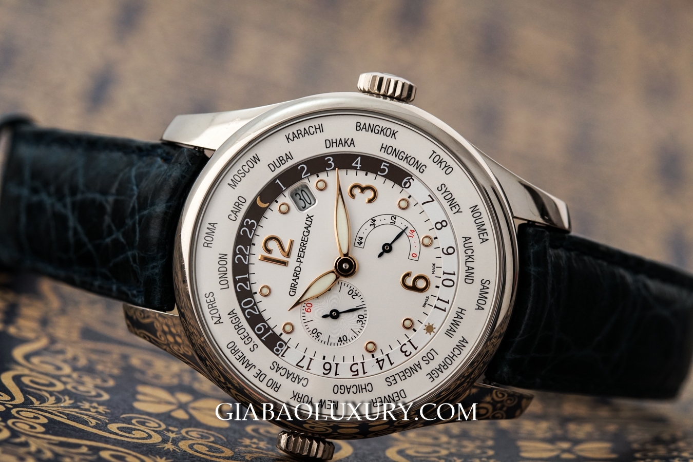 Đồng Hồ Girard Perregaux World Time Power Reserve Vàng Trắng