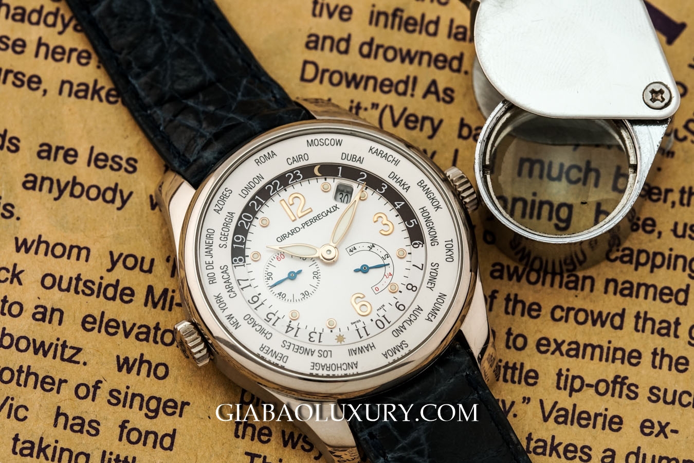 Đồng Hồ Girard Perregaux World Time Power Reserve Vàng Trắng