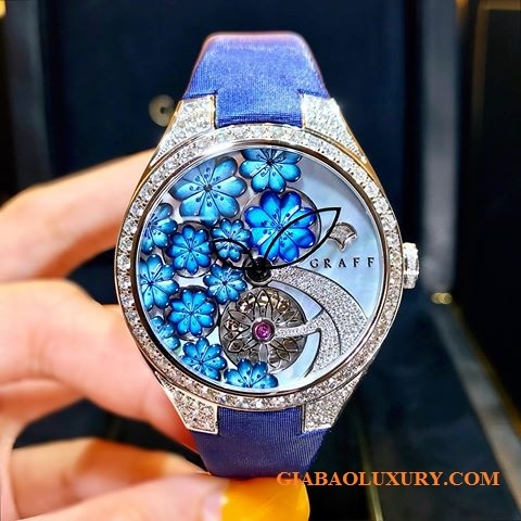 Đồng hồ Graff Floral 37mm Mặt Số Vỏ Trai Xanh