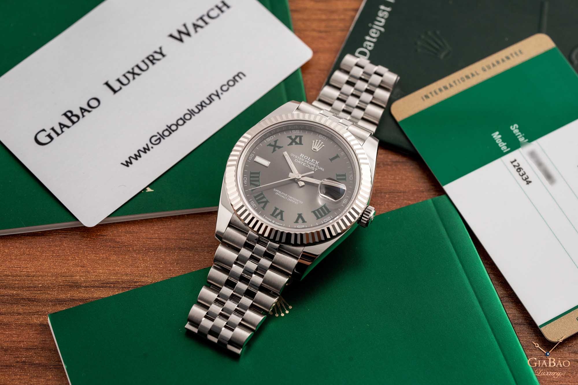 Đồng Hồ Rolex Datejust 126334 Mặt Số Rhodium Tối  Cọc Số La Mã