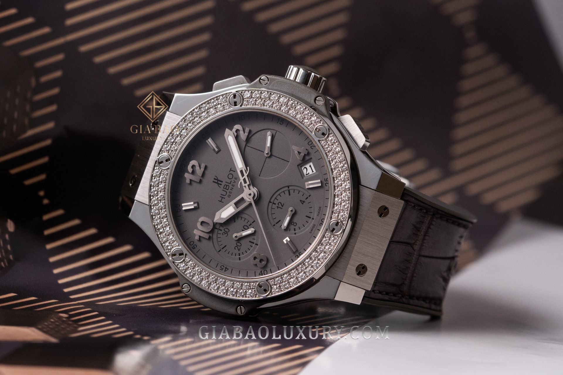 Đồng Hồ Hublot Big Bang Earl Gray Steel Diamond Chronograph 41mm 342.ST.5010.LR.1104