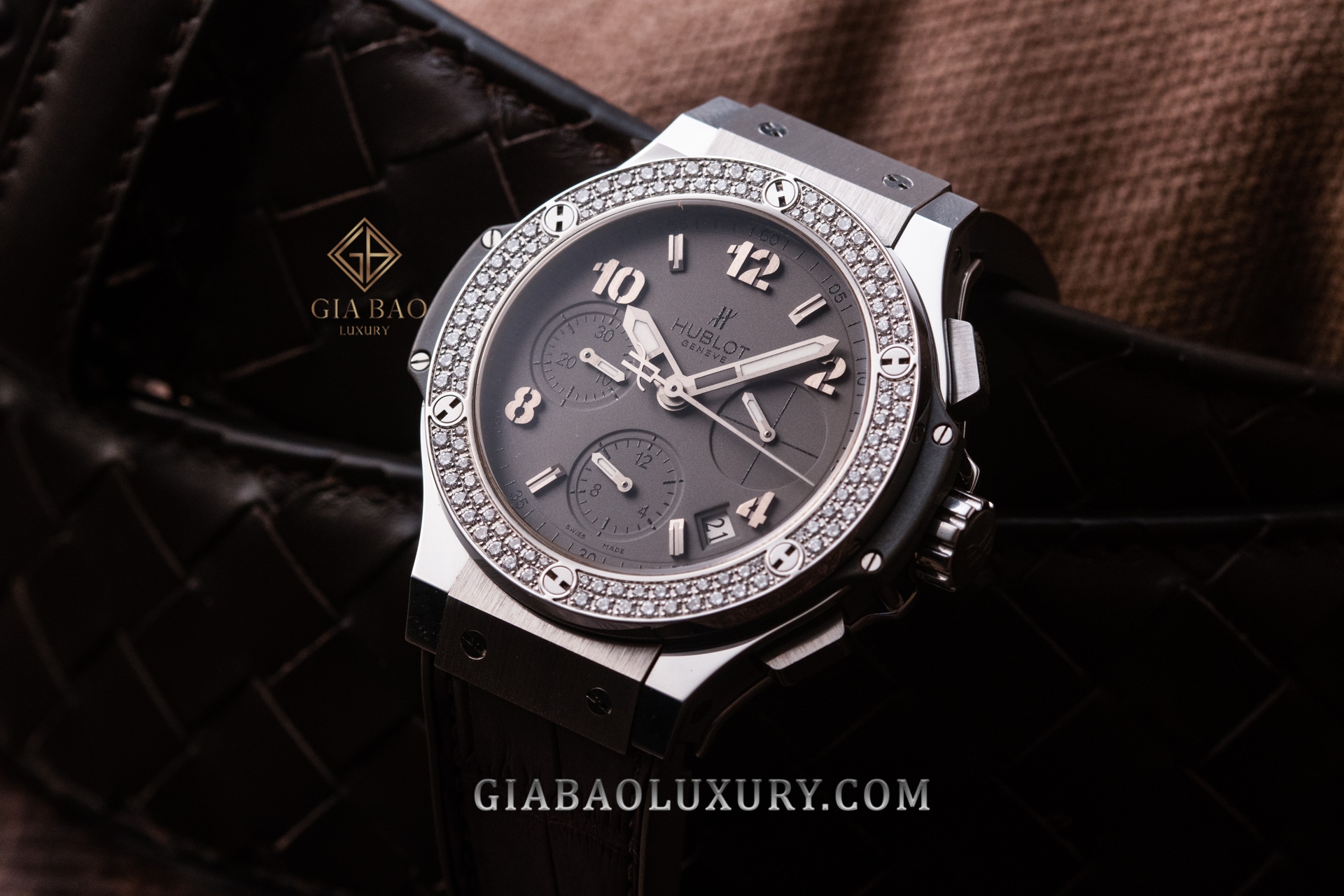 Đồng Hồ Hublot Big Bang Earl Gray Steel Diamond Chronograph 41mm 342.ST.5010.LR.1104