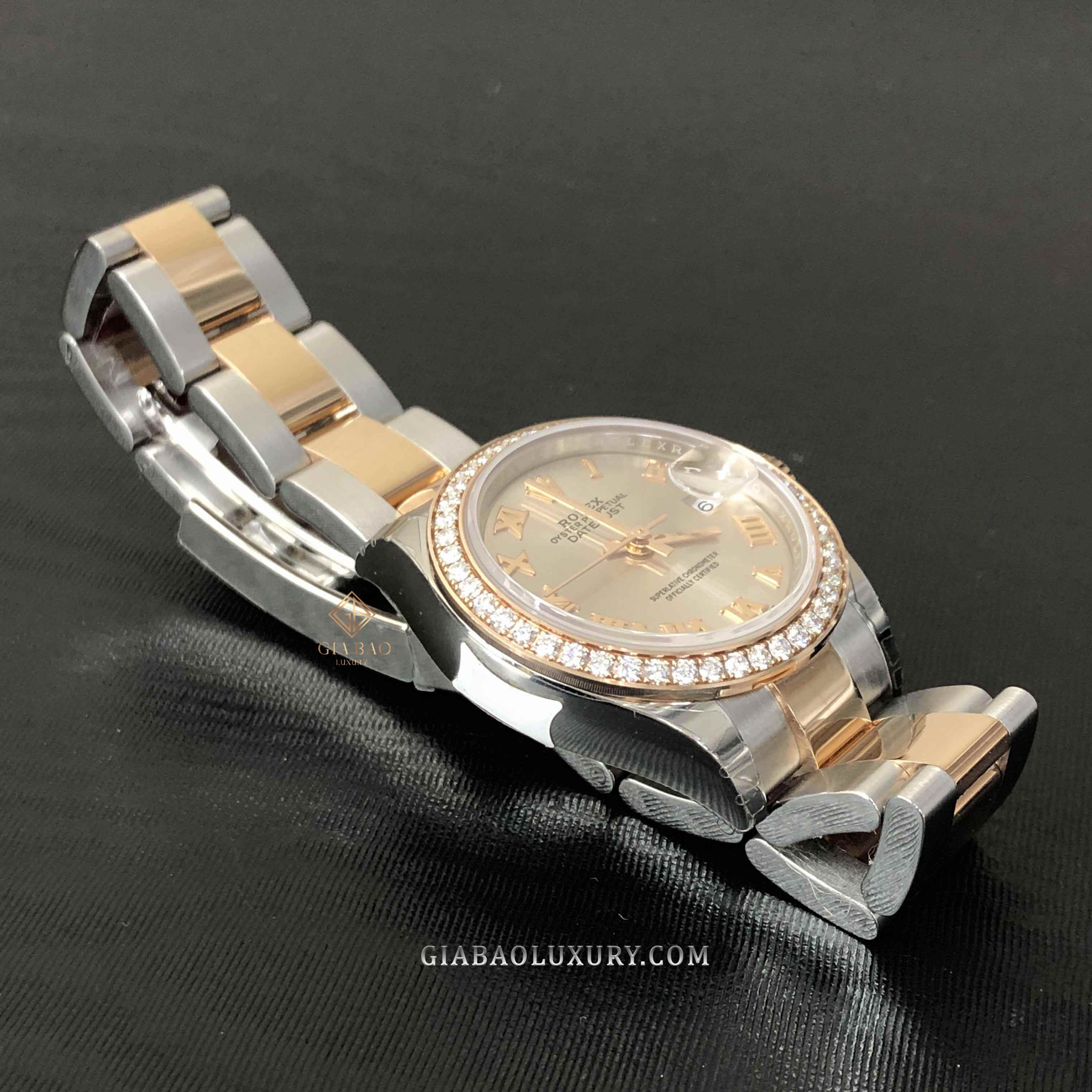 Đồng Hồ Rolex Lady-Datejust 279381RBR Mặt Sundurst Cọc Số La Mã Dây Đeo Oyster