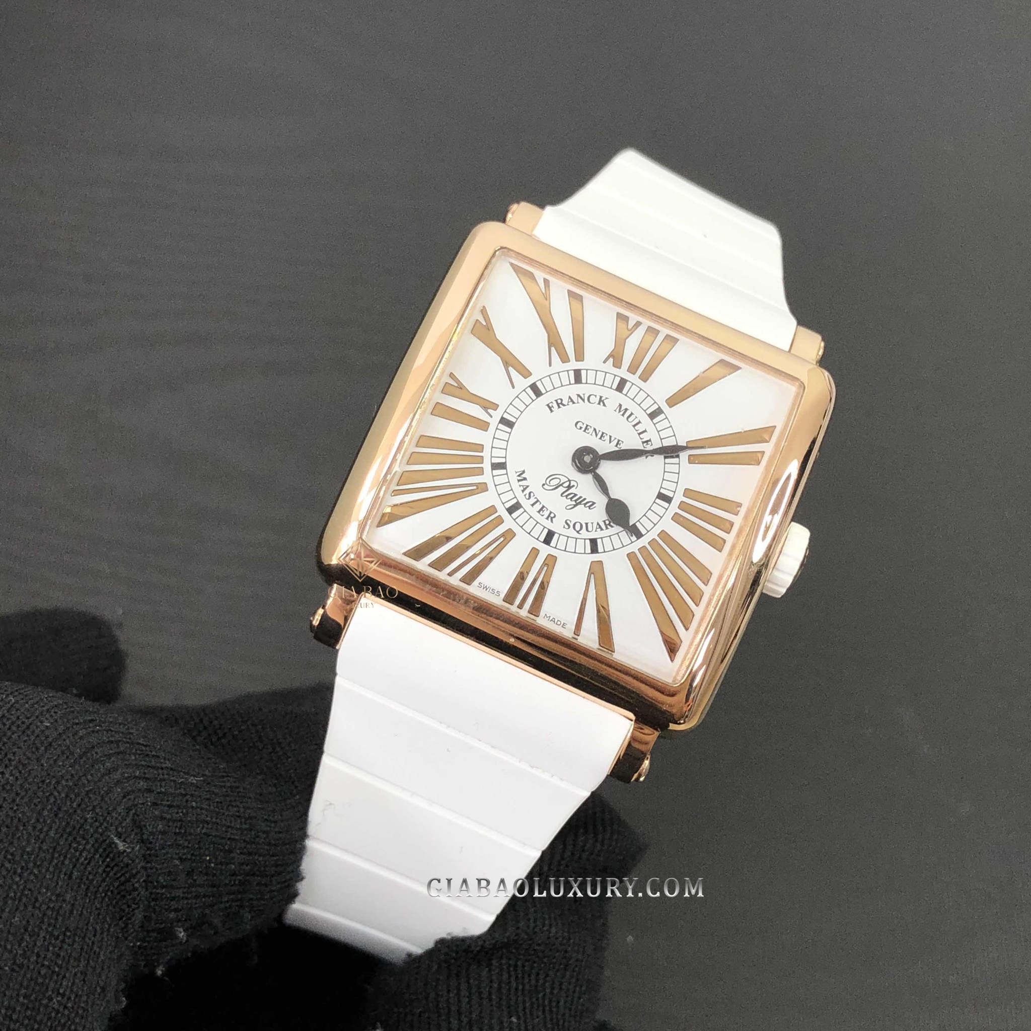 Đồng Hồ Franck Muller Master Square 6002 M QZ REL R PLY (5N) Dây Cao Su Trắng