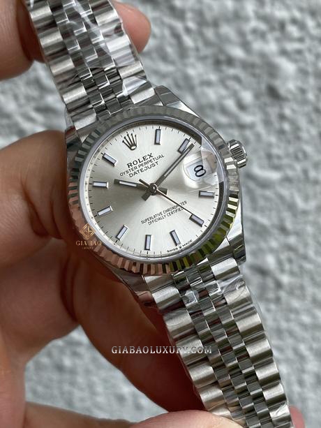 Đồng Hồ Rolex Datejust 278274 Mặt Số Bạc Cọc Số Dạ Quang