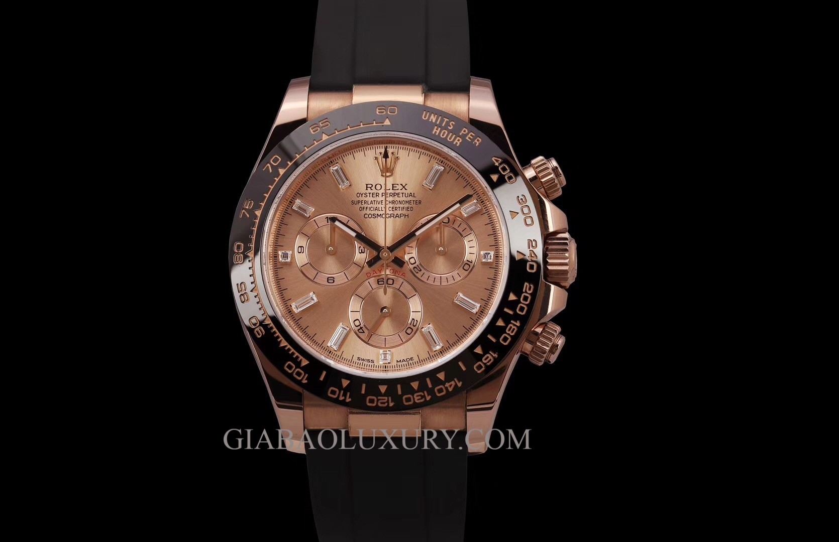 Đồng Hồ Rolex Cosmograph Daytona 116515LN Mặt Số Hồng Cọc Số Kim Cương