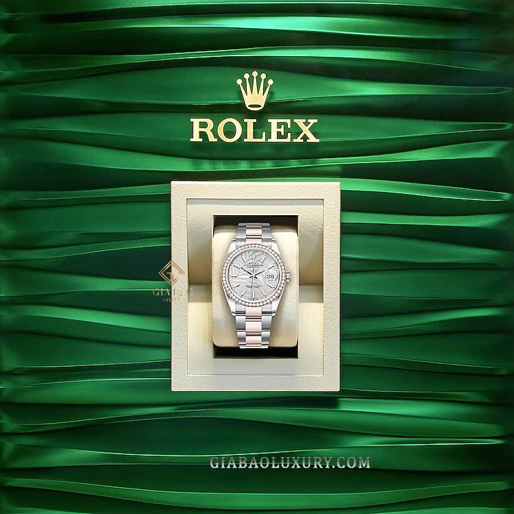 Đồng Hồ Rolex Datejust 36 126281 Mặt Số Cây Lá Nhiệt Đới Bạc Cọc Số Dạ Quang Dây Đeo Oyster