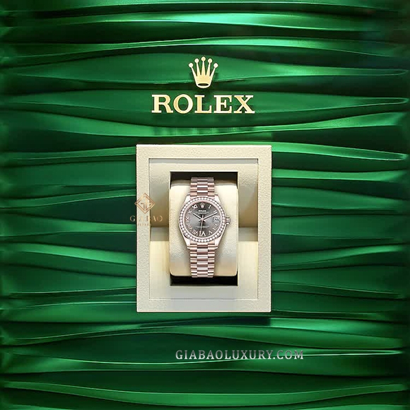 Đồng Hồ Rolex Lady-Datejust 278285RBR Mặt Số Xám Cọc Số La Mã