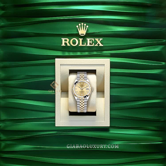 Đồng Hồ Rolex Lady Datejust 31 278343 Mặt Số Vàng Cọc Số Kim Cương