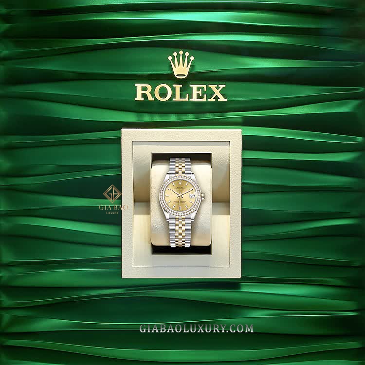 Đồng Hồ Rolex Datejust 31 278383RBR Mặt Số Vàng Champagne Cọc Số Dạ Quang