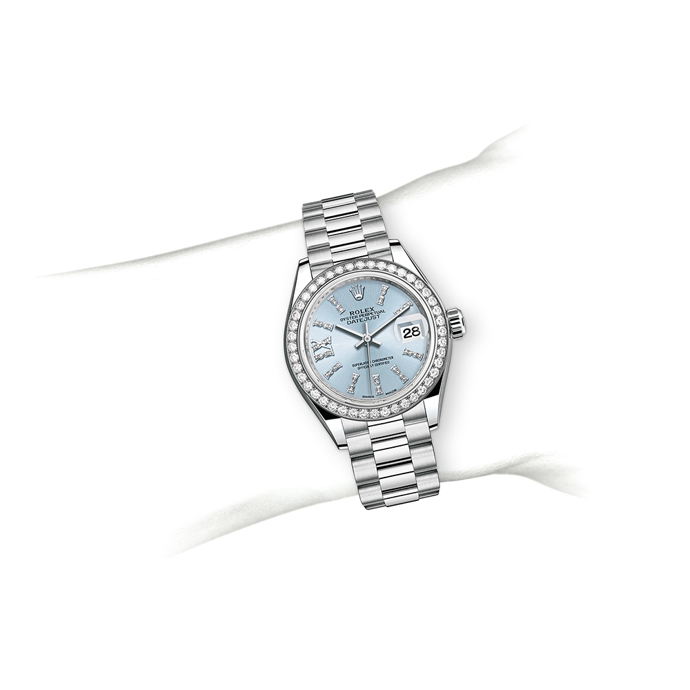 Đồng Hồ Rolex Lady Datejust 28mm 279136 Mặt Số Xanh Da Trời