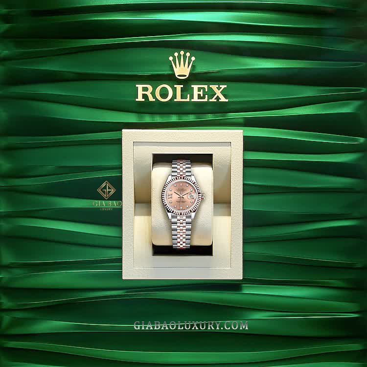 Đồng Hồ Rolex Lady-Datejust 279171 Mặt Số Hoa Hồng Cọc Số Sao