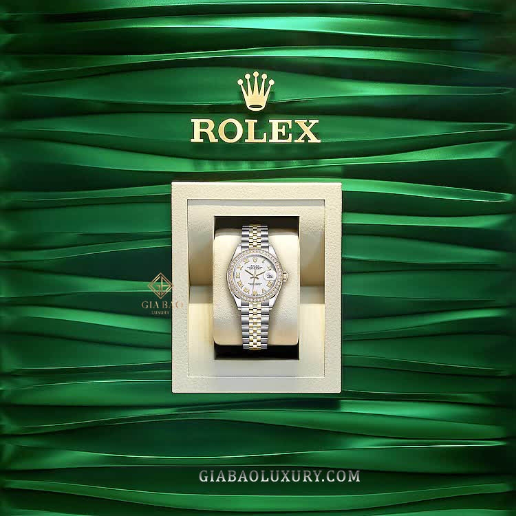 Đồng Hồ Rolex Lady-Datejust 28 279383RBR Mặt Số Trắng Cọc Số La Mã