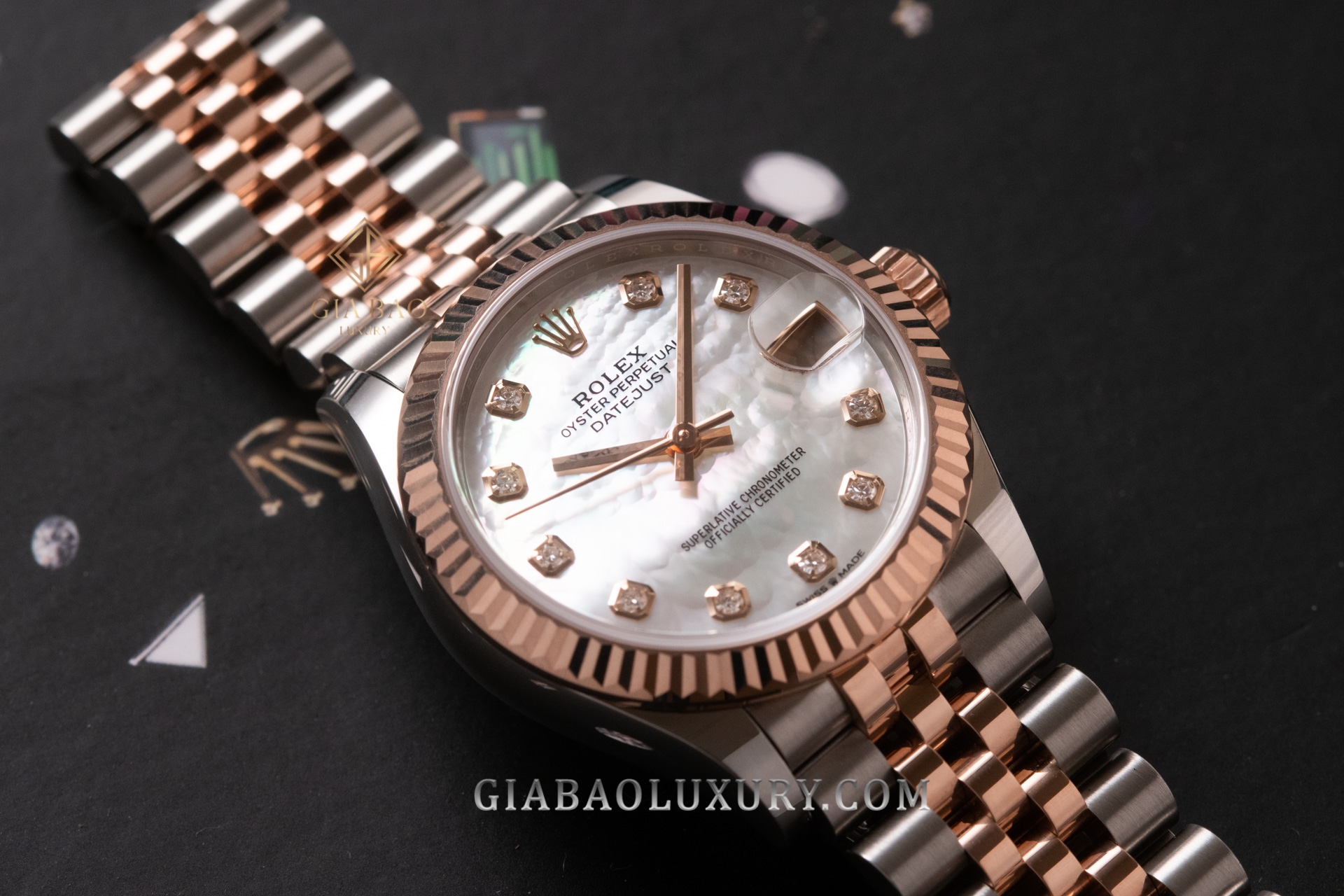 Đồng Hồ Rolex Datejust 31 278271 Mặt Số Khảm Trai Trắng