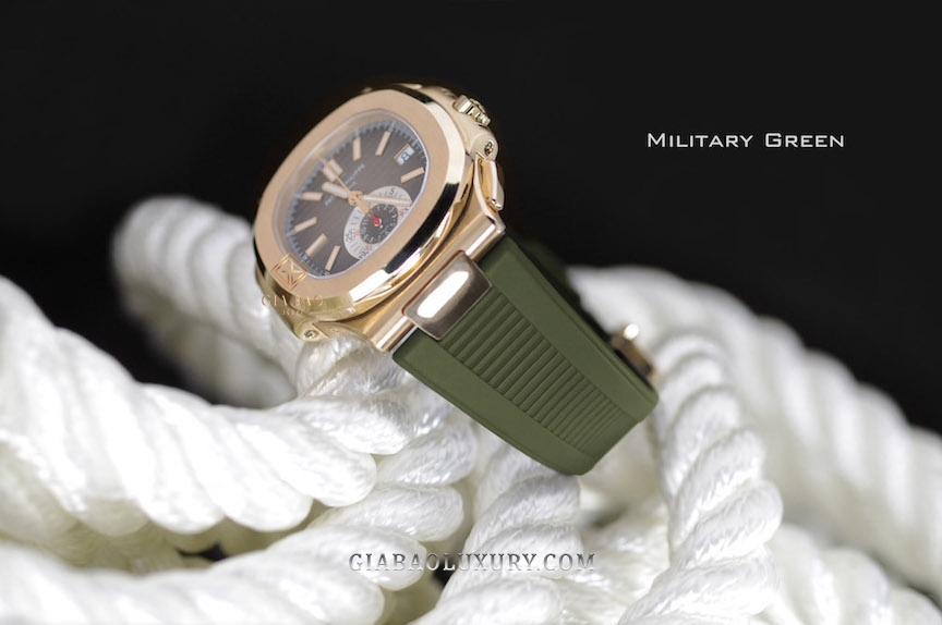 Dây cao su Rubber B dành cho đồng hồ Patek Philippe Nautilus 5980 RG 