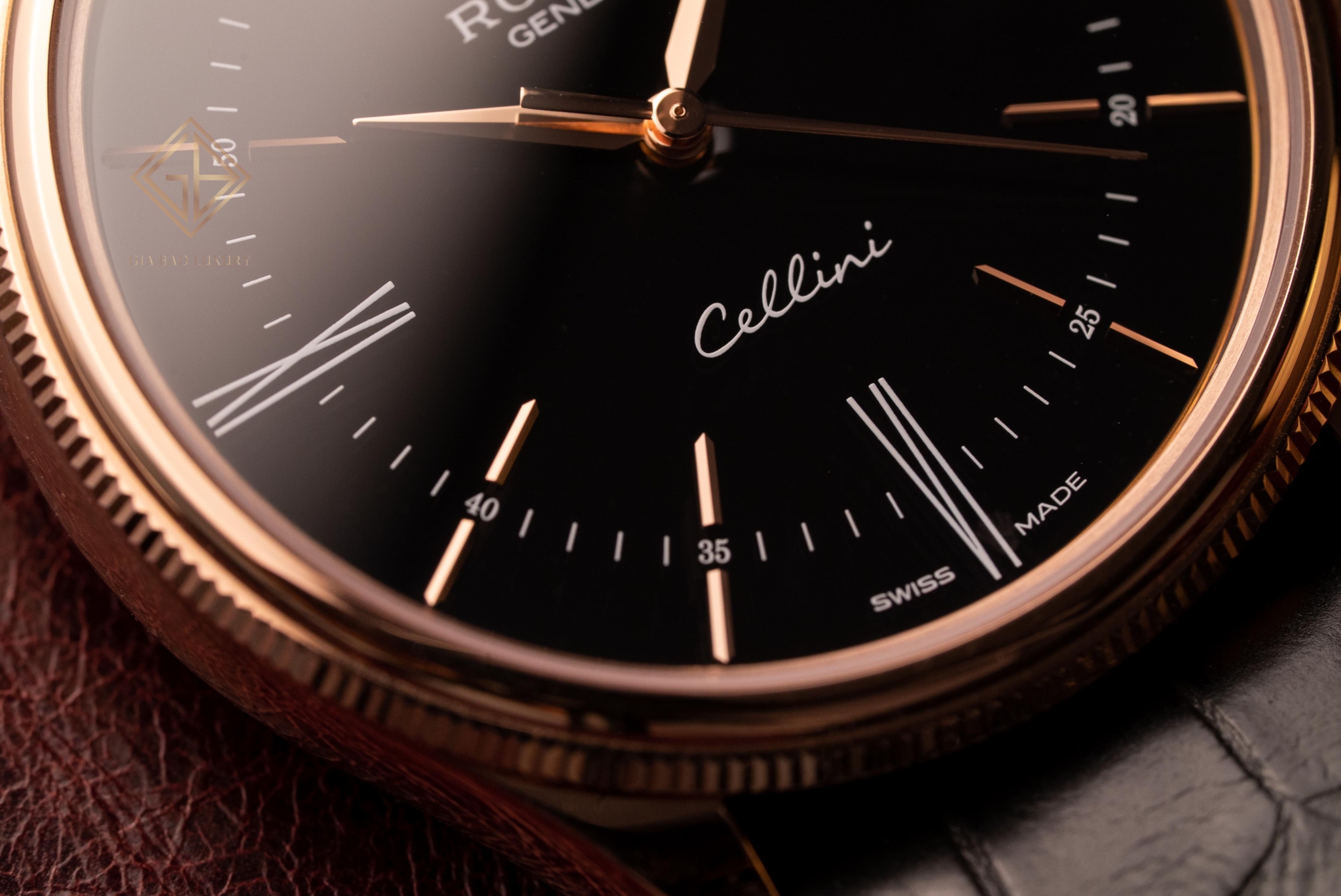 Đồng Hồ Rolex Cellini Time 50505 Mặt Số Đen