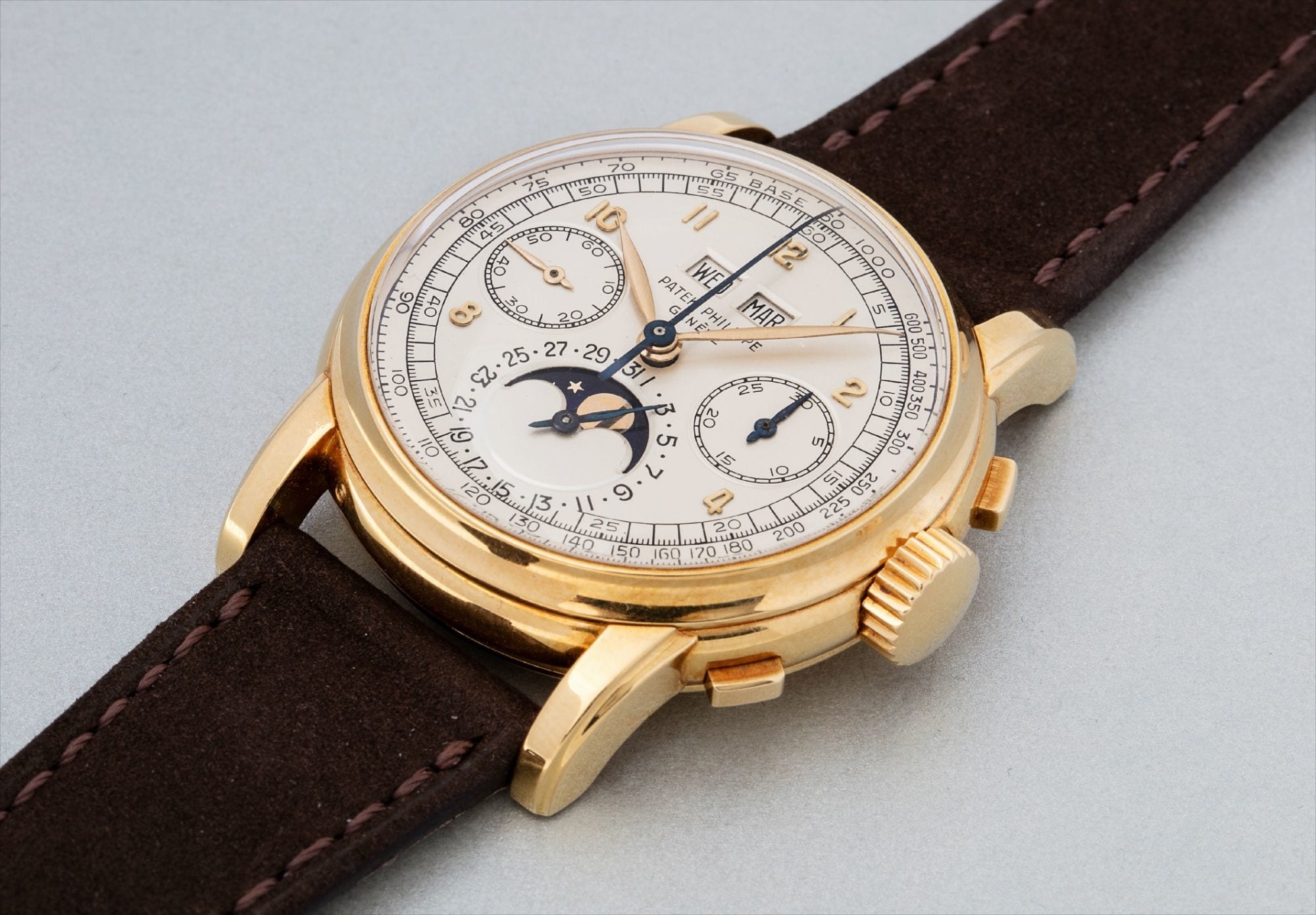 Patek Philippe Perpetual Calendar Chronograph với cơ chế Moon Phases Ref. 2499 (1956) 