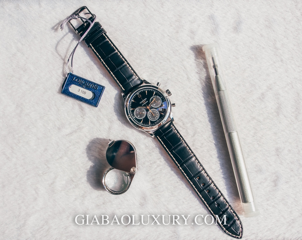 Đồng Hồ Longines Heritage Automatic Chronograph Mặt Đen 