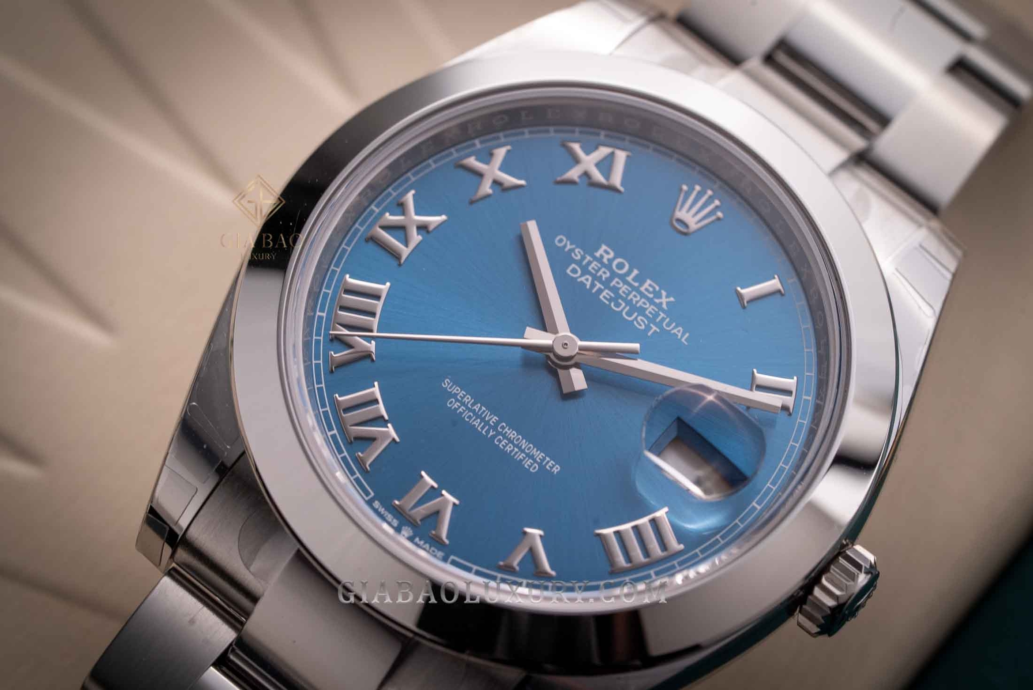 Đồng Hồ Rolex Datejust 41 126300 Mặt Số Xanh Cọc Số La Mã Dây Đeo Oyster