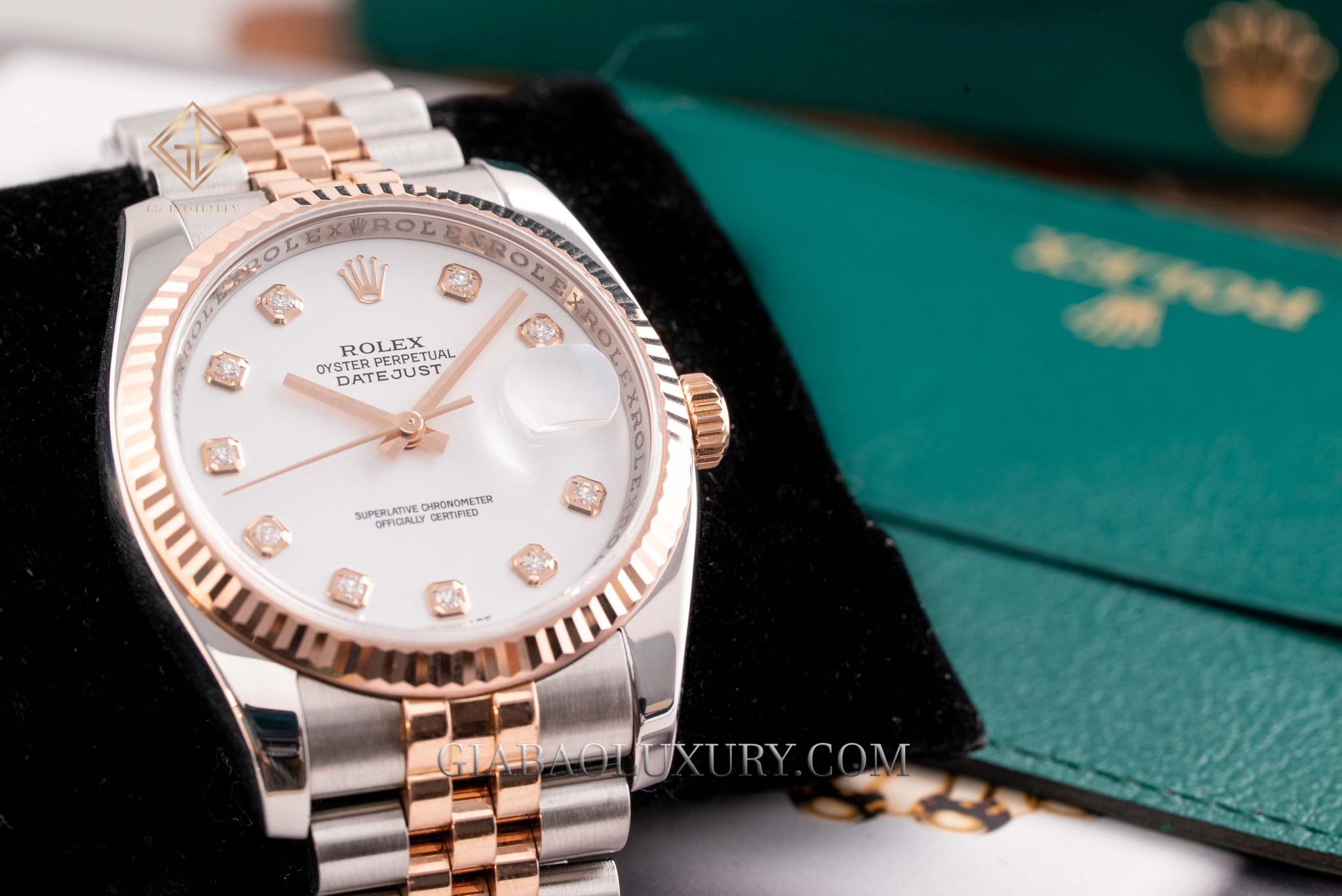 Đồng Hồ Rolex Datejust 36 116231 Mặt Số Men Trắng Cọc Số Nạm Kim Cương