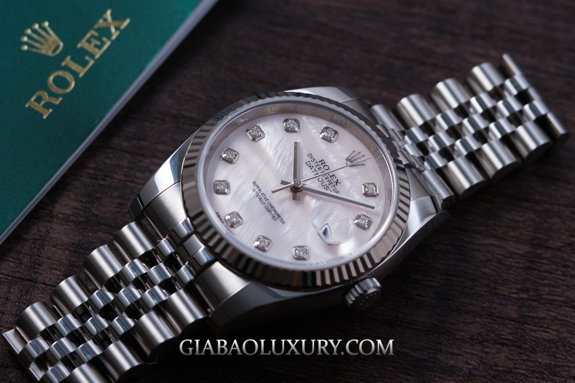 đồng hồ Rolex Datejust 36 116234 mặt số khảm trai