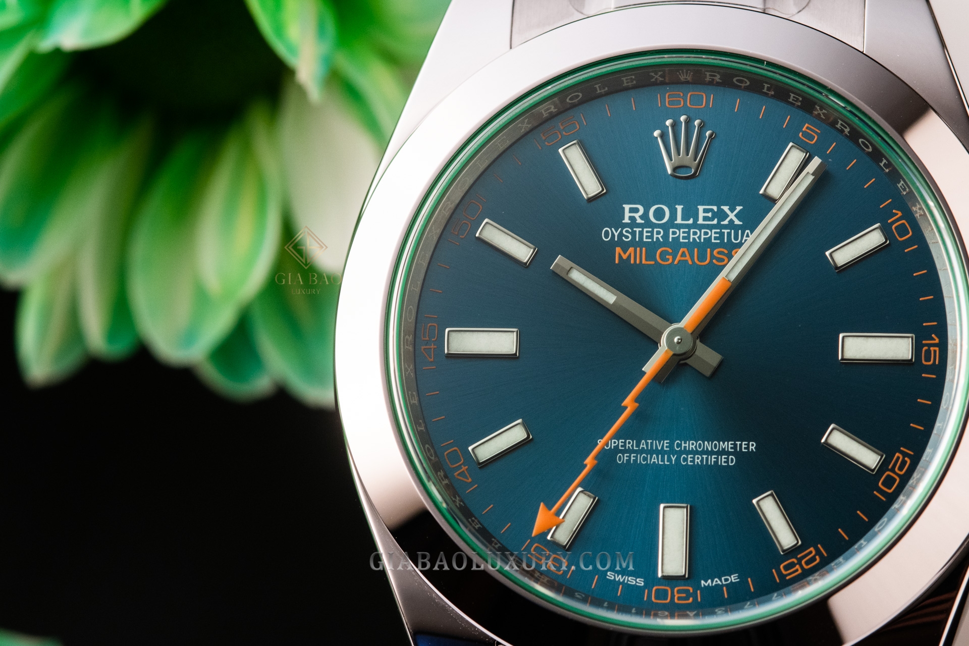 Đồng Hồ Rolex Milgauss 116400GV Mặt Số Xanh