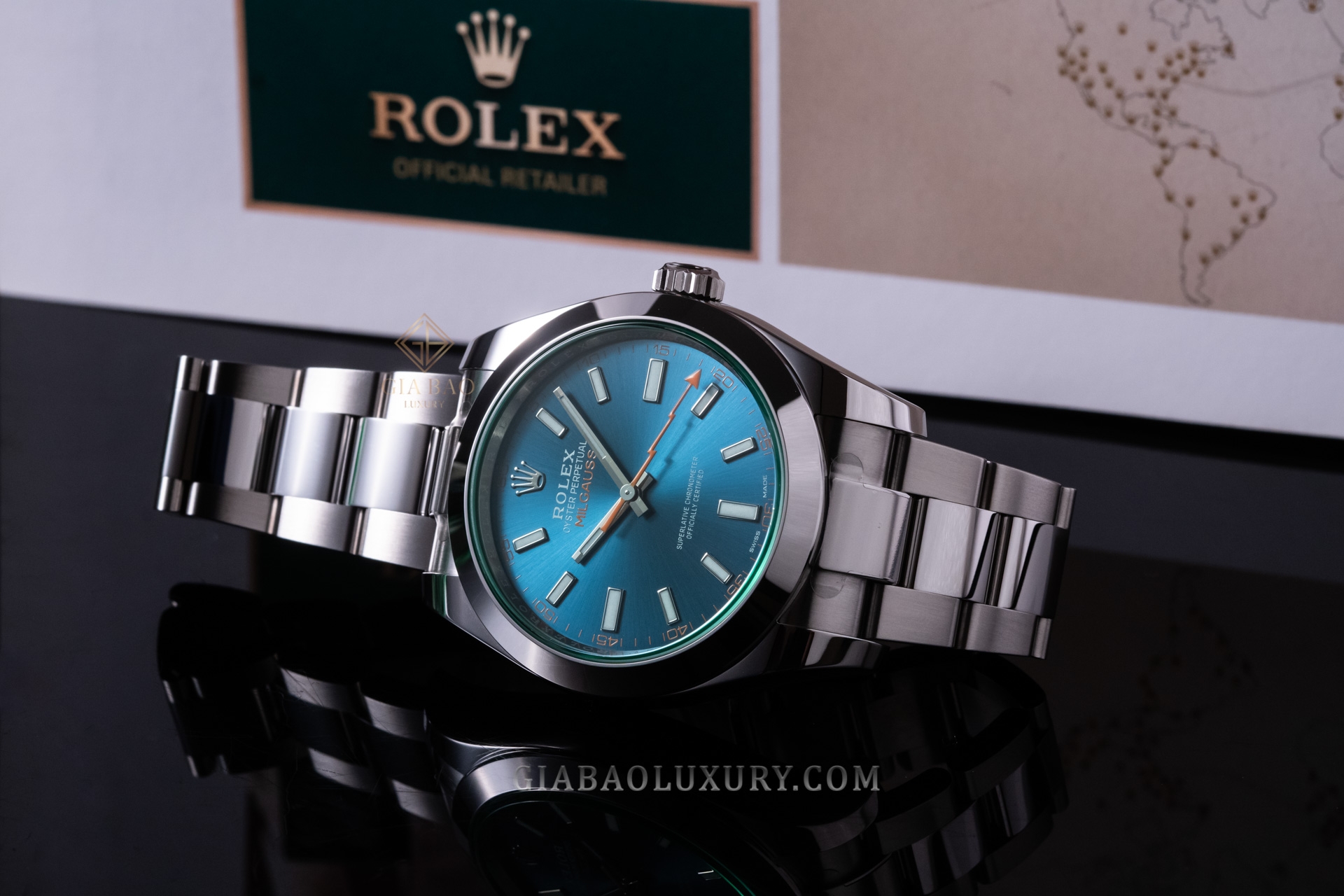 Đồng Hồ Rolex Milgauss 116400GV Mặt Số Xanh