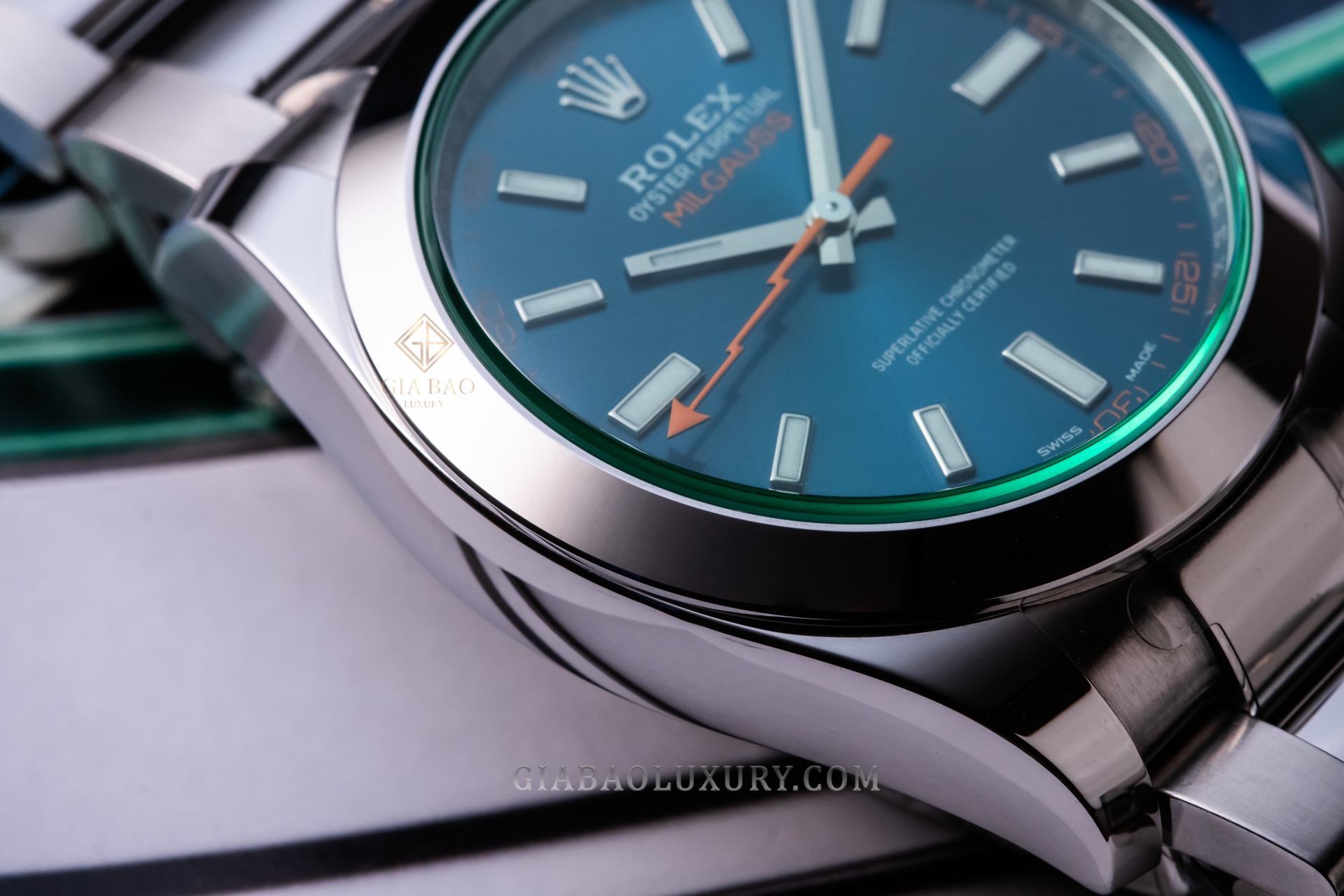 Đồng Hồ Rolex Milgauss 116400GV Mặt Số Xanh