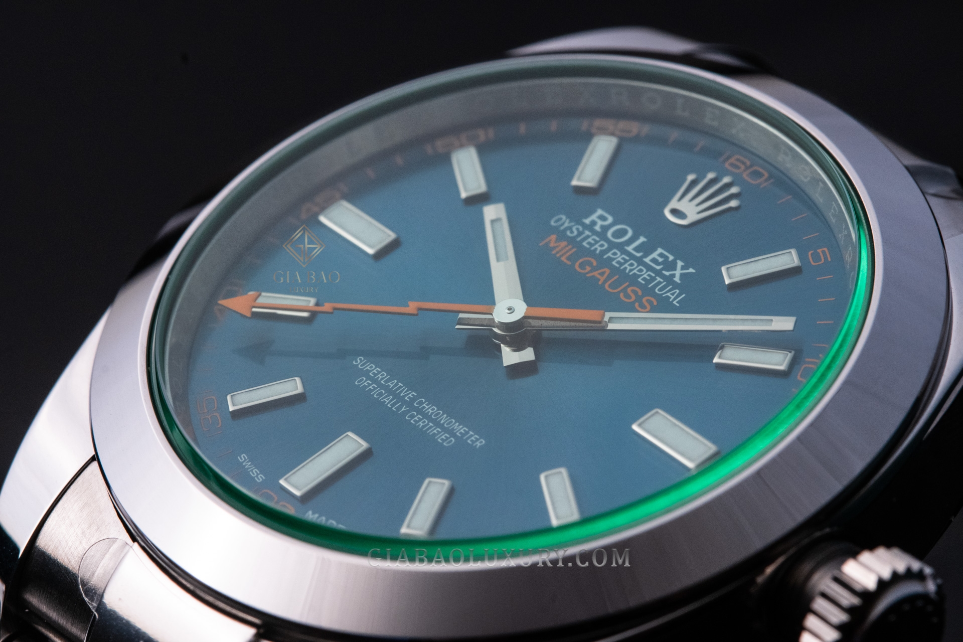 Đồng Hồ Rolex Milgauss 116400GV Mặt Số Xanh