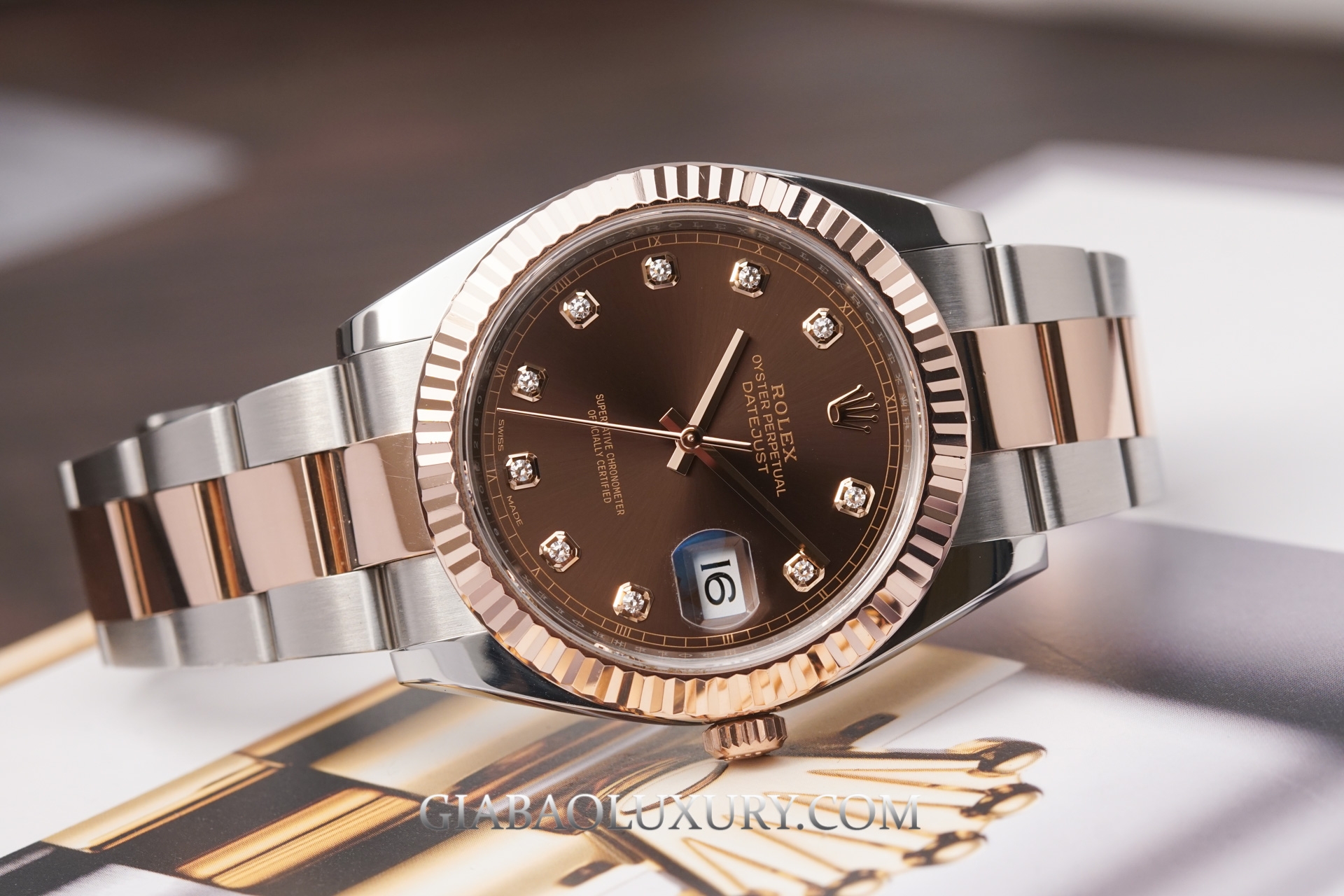 Đồng Hồ Rolex Datejust 41 126331 Mặt Số Chocolate Nạm Kim Cương Dây Đeo Oyster