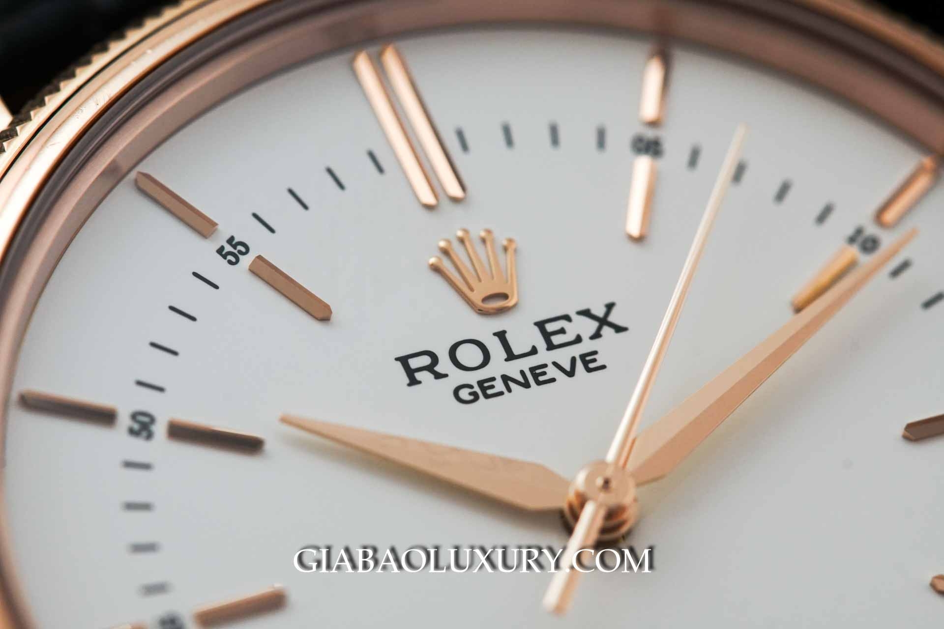 Đồng Hồ Rolex Cellini Time 50505 Mặt Số Trắng